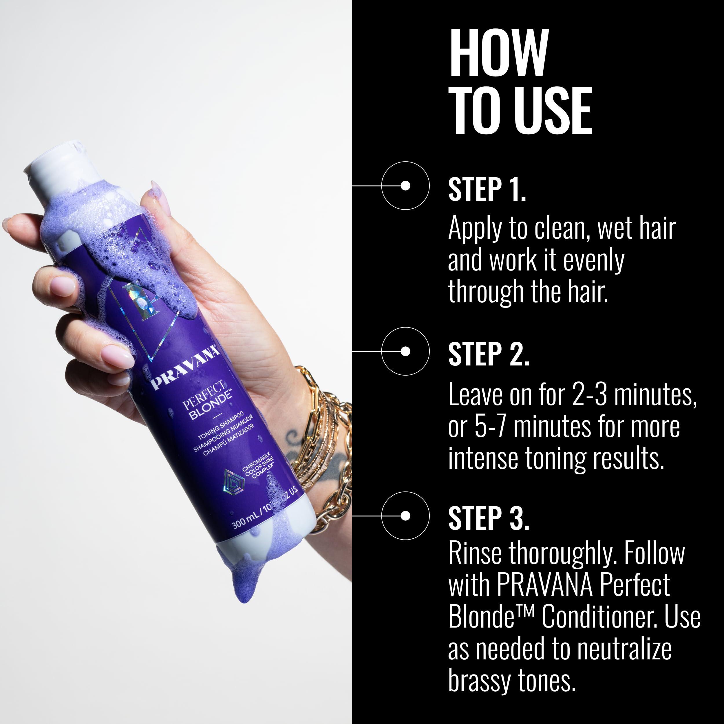 Pravana The Perfect Blonde Purple Toning Shampoo | Neutralizes Brassy, Yellow Tones | For Color Treated Hair | Chromasilk Enhances Shine & Protection | Vegan, Cruelty-Free | Paraben & Sulfate Free - Image 4