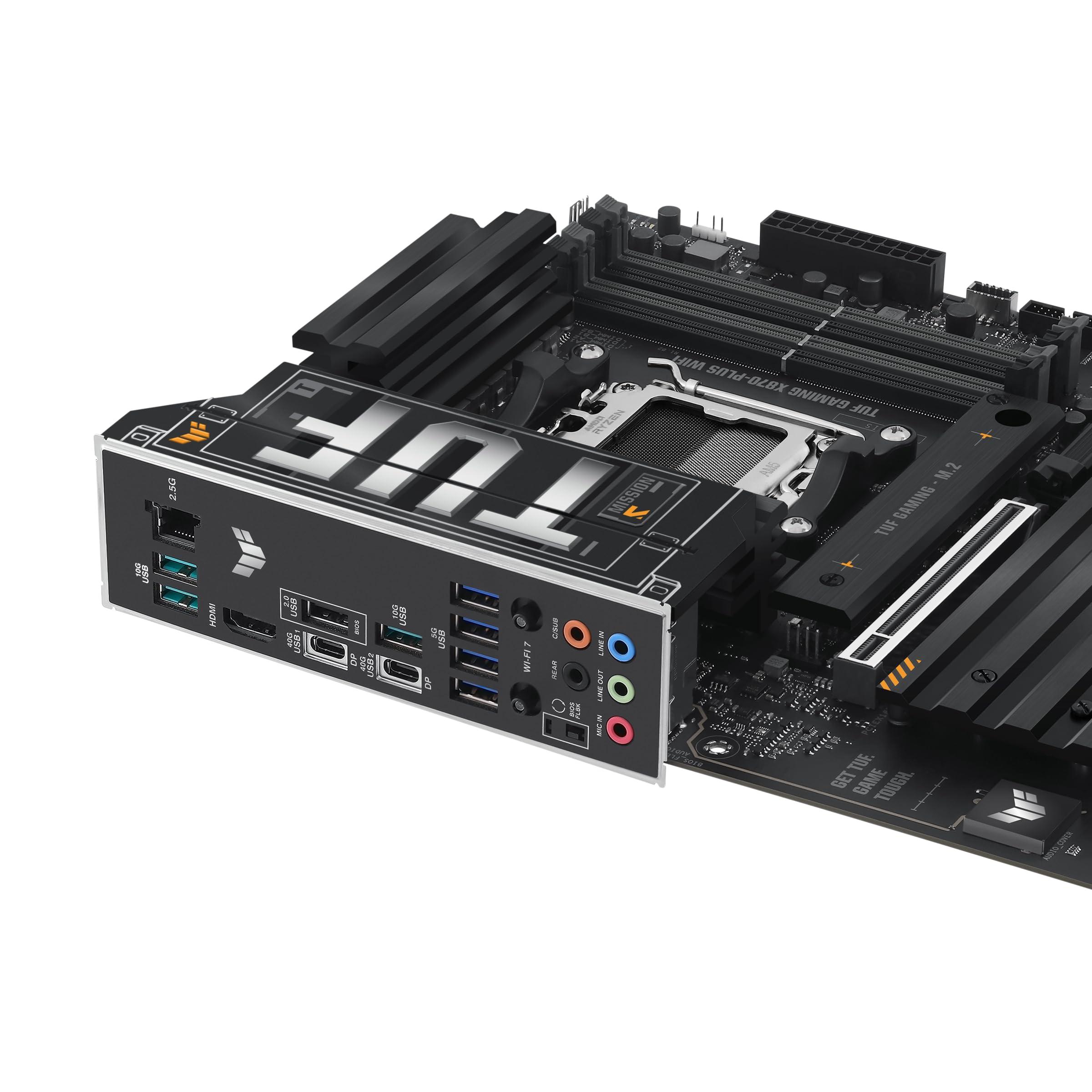 ASUS TUF Gaming X870-PLUS WiFi AMD AM5 X870 ATX Motherboard, 16+2+1, 80A SPS Power Stages, DDR5, PCIe 5.0 Ready, Four M.2 Slots, Wi-Fi 7, 2.5Gb LAN, HDMI, USB4® 40Gbps, SATA 6 Gbps, USB 20Gbps Type-C - Image 12