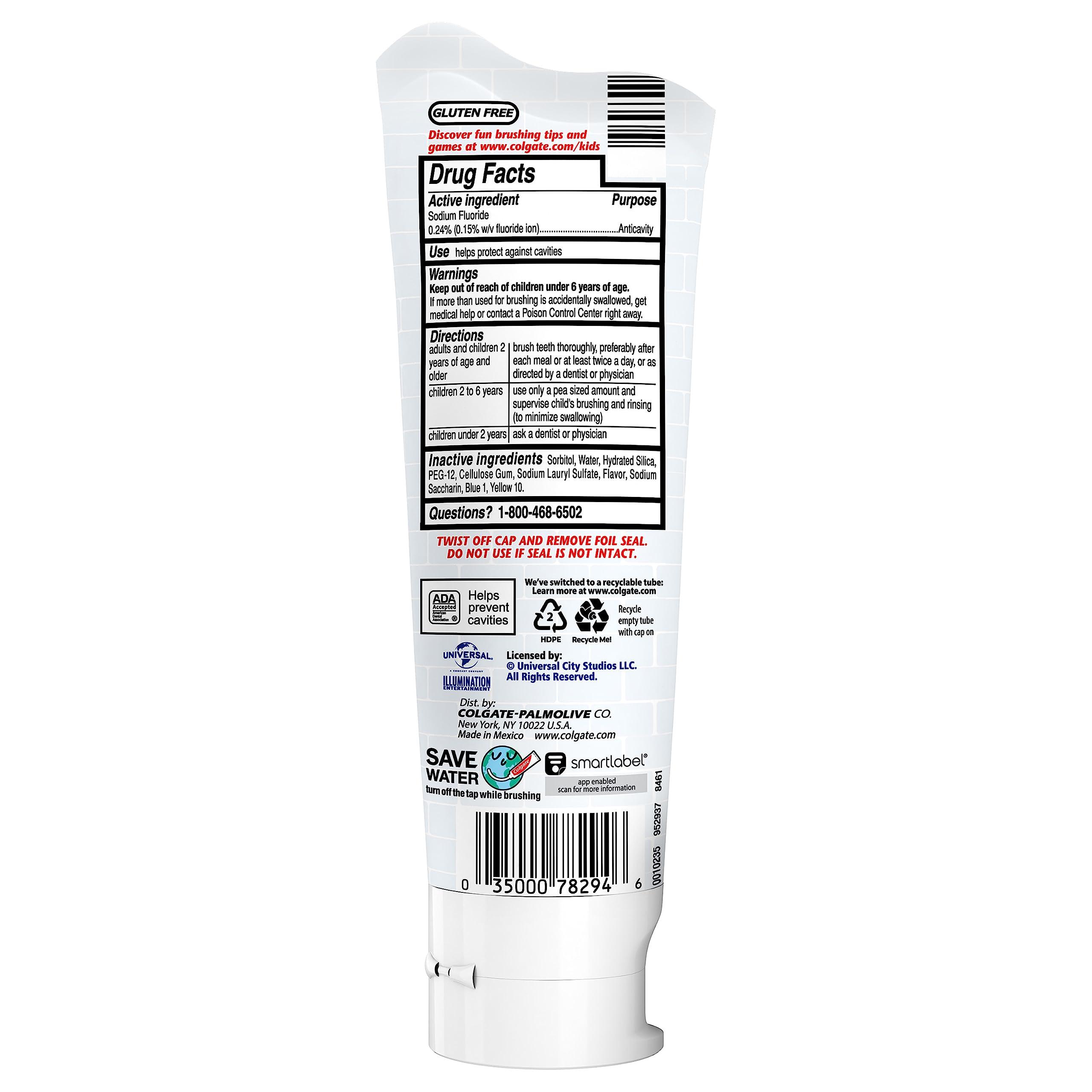 Colgate Kids Toothpaste with Anticavity Fluoride, Minions, ADA-Accepted Fluoride Toothpaste, 4.6 Ounce Tube, 4 Pack - Image 9