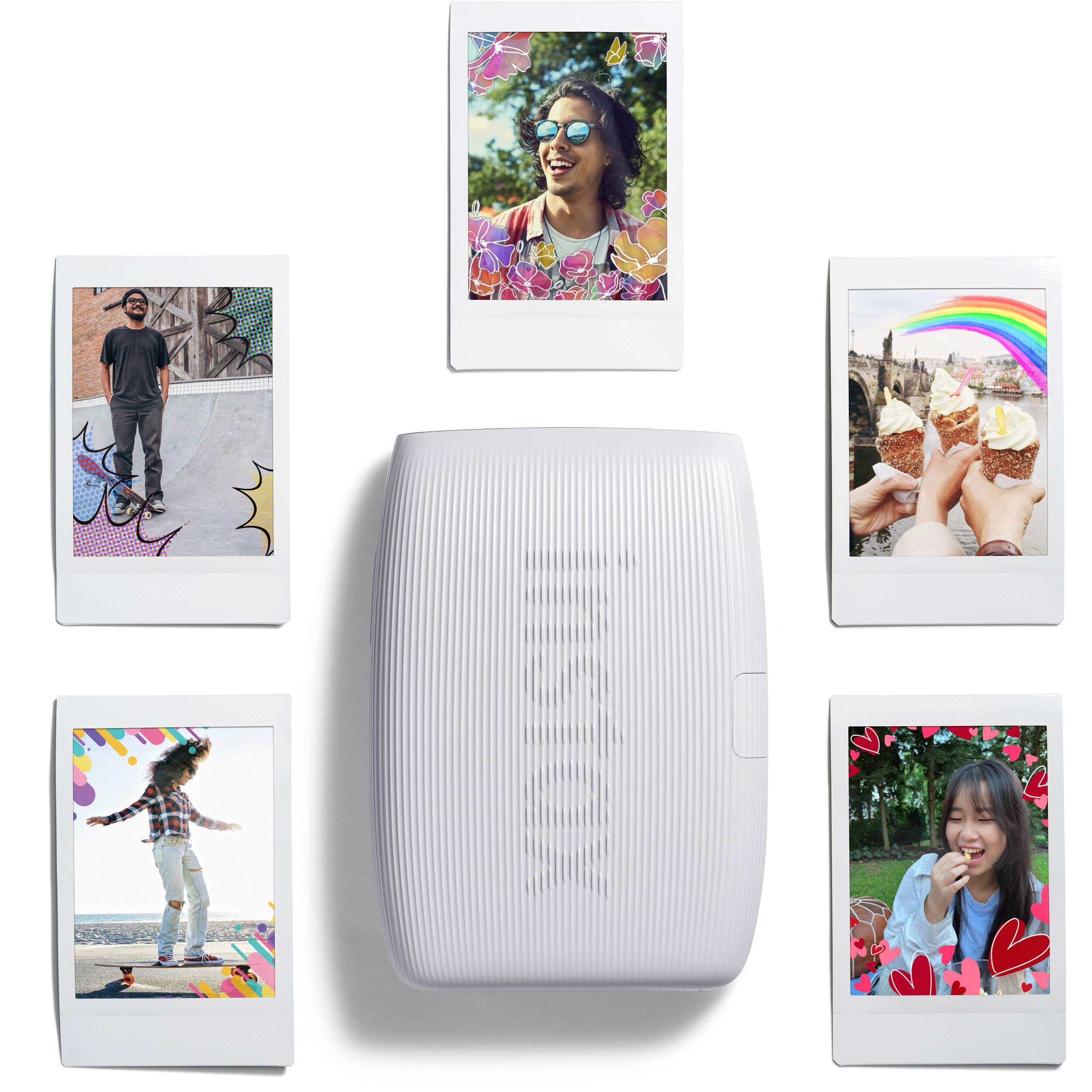 Bundle with Compatible Fuji Mini Link 3 Smartphone Printer Clay White + Fuji Film Value Pack 20 Sheets Accessories Bundle with Album + 5 Plastic Desk Frames + Paper & Sticker Frames (Clay White) - Image 4