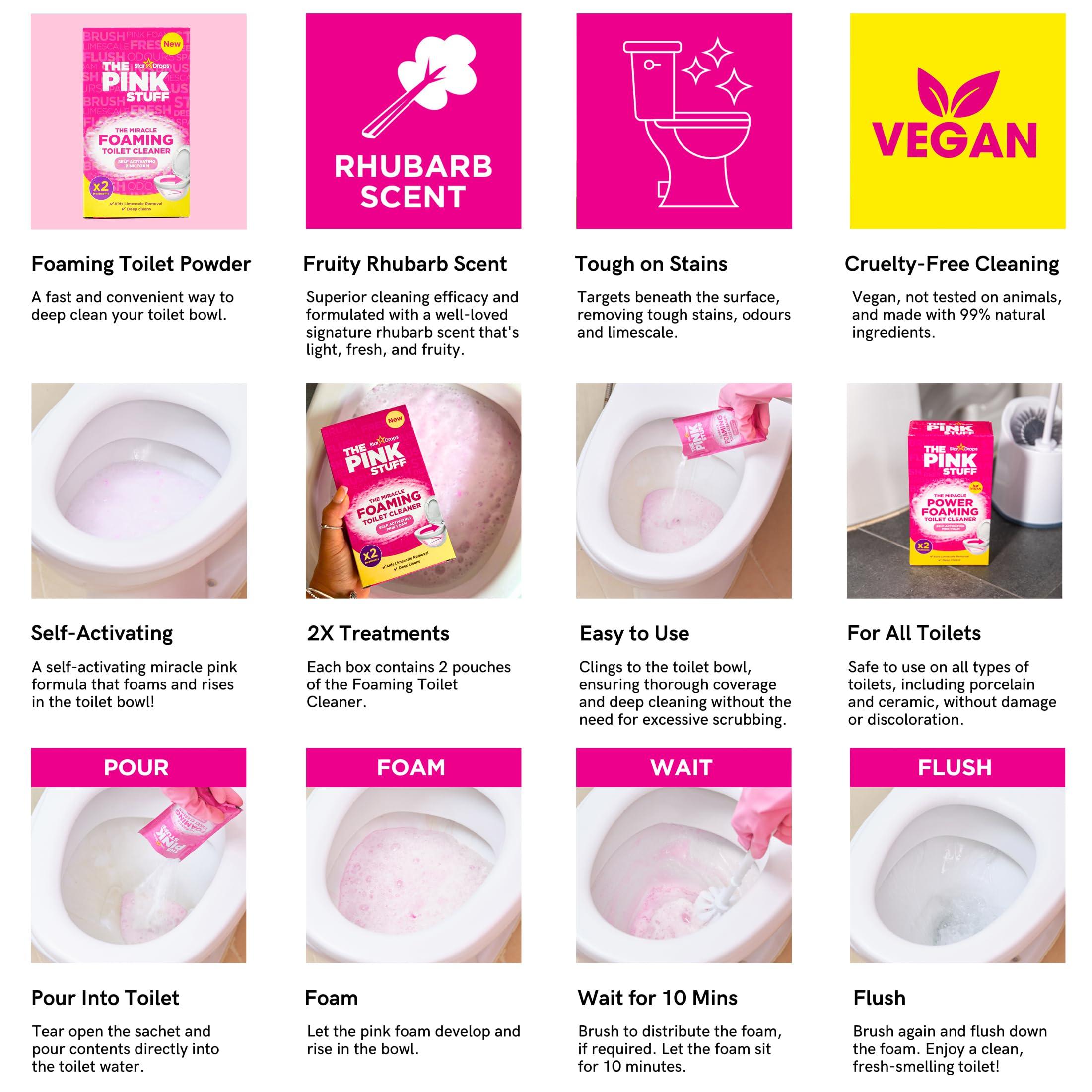 Stardrops - The Pink Stuff - The Miracle Power Foaming Toilet Cleaner - 2 Treatments - Self Activating Pink Foam Pack of 1 (7 Ounce) - Image 5