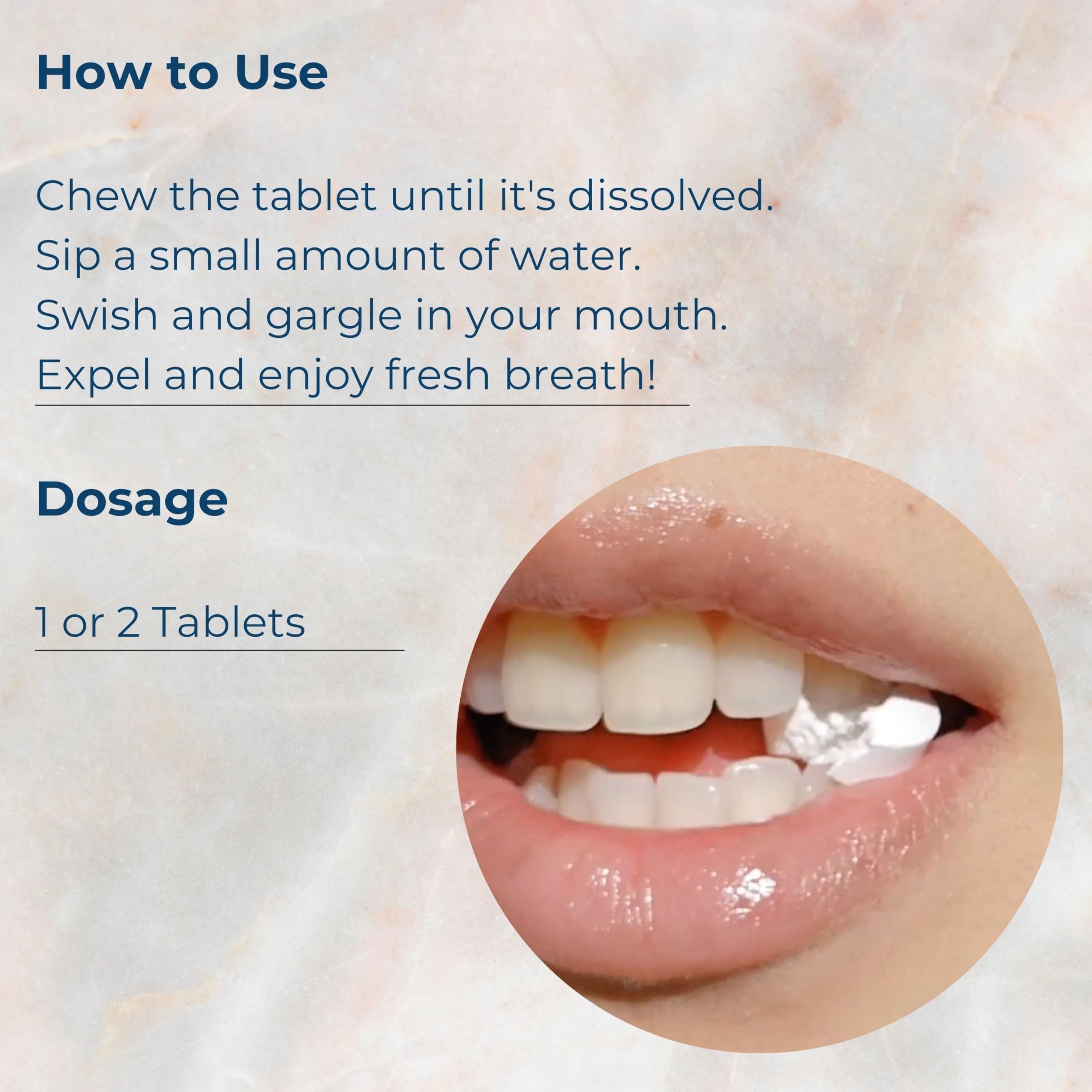 Tidalove Mouthwash Tablets - Alcohol-Free, Eco-Friendly, Travel-Friendly, with Nano-HA & Green Tea for Fresh Breath and Enamel Protection - 124 Tablets (Tin) - Image 5