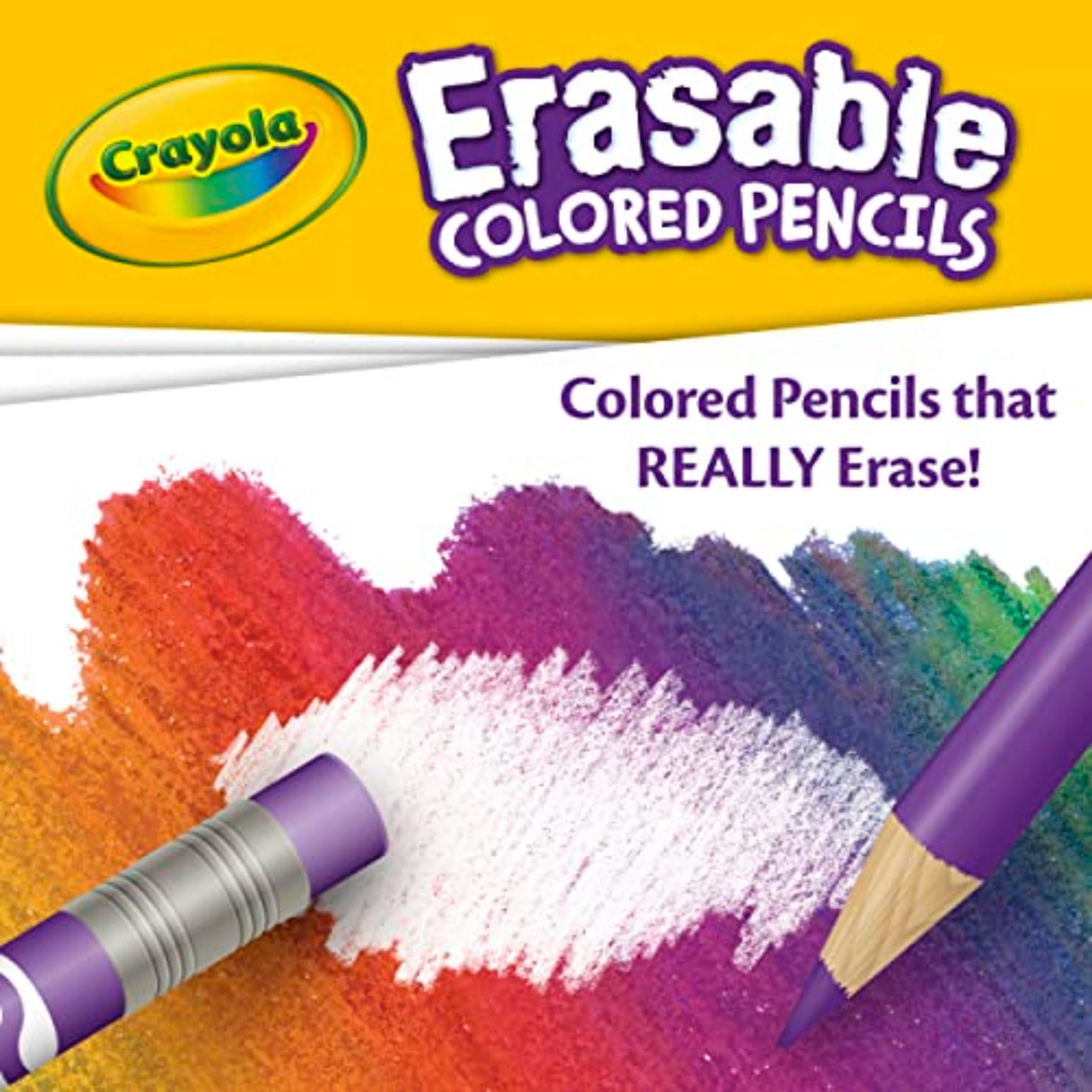 Crayola Erasable Colored Pencils (24ct), Assorted Kids Colored Pencils for Coloring Books, Back to School Essentials, Coloring Supplies for Classrooms, 6+ - Image 3