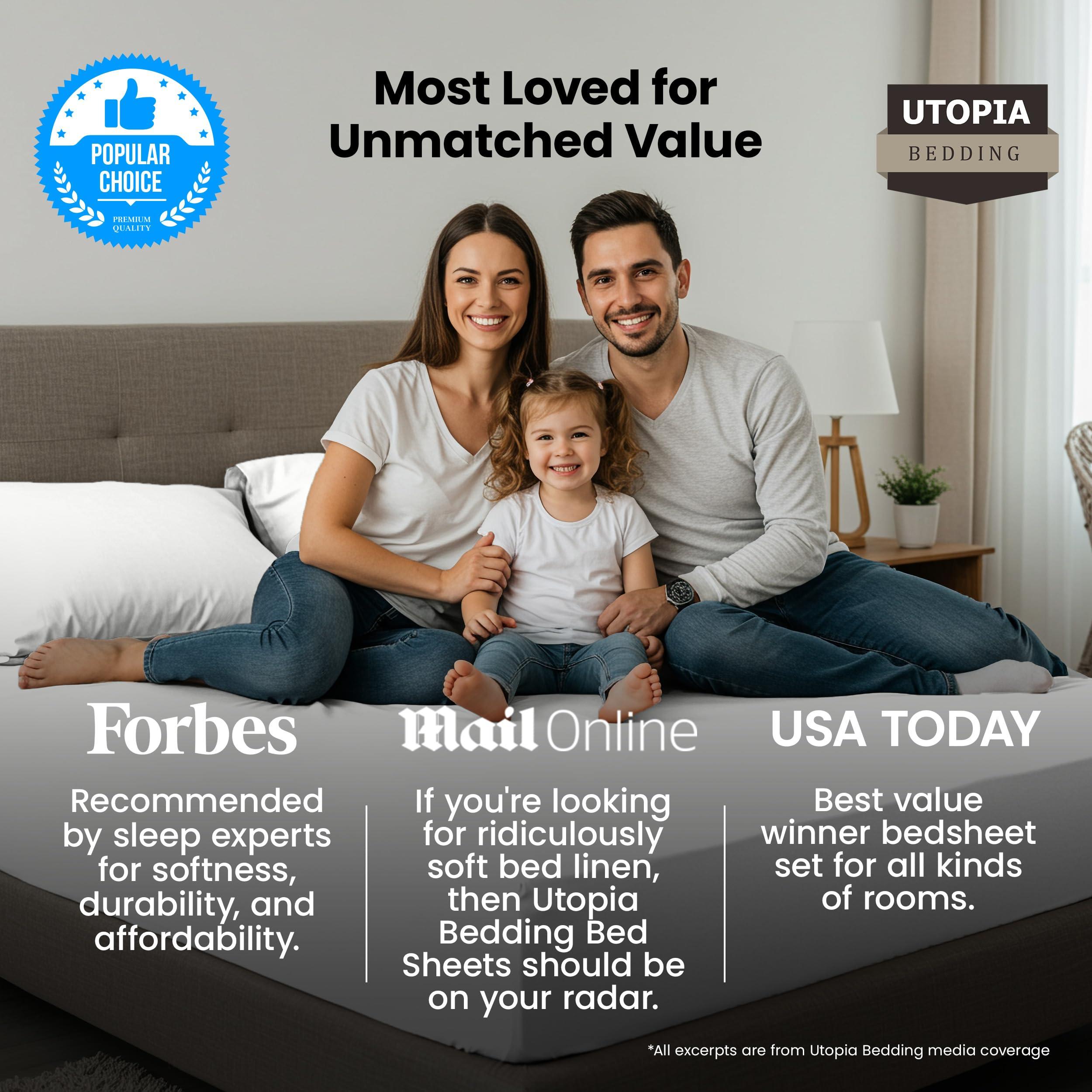 Utopia Bedding Queen Fitted Sheet - Bottom Sheet - Deep Pocket - Soft Microfiber - Shrinkage and Fade Resistant - Easy Care -1 Fitted Sheet Only (White) - Image 3