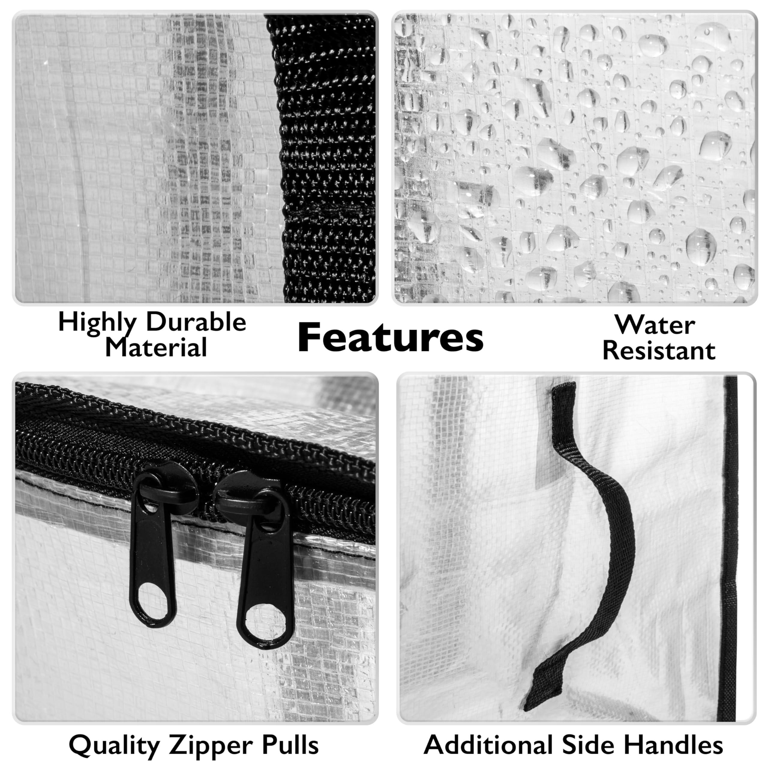ClearSpace Oversized Moving Bags or Storage Bag – Large Moving Boxes with Backpack Straps, Zippers & Handles – Heavy-Duty Packing Bags for Moving, College Dorm, Christmas Decorations, 6 Pack - Image 5