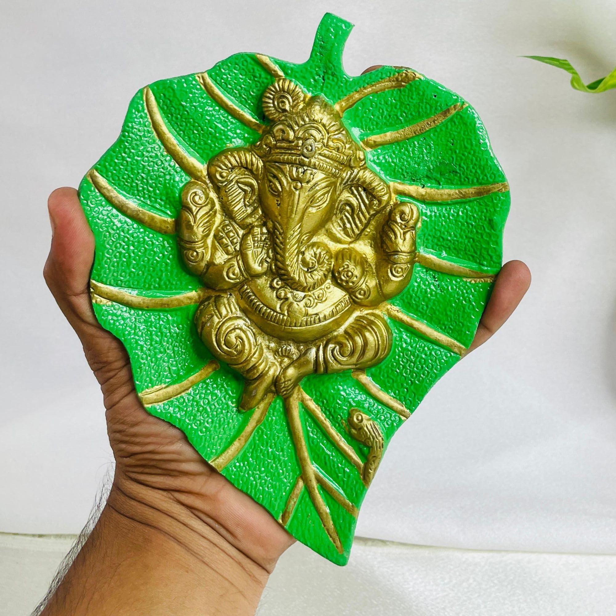 Charmy Crafts Metal Ganesha On Leaf, Wall Hanging Article for Wall Decor, Room Decor, Best for Housewarming, Wedding Gifts - Image 7