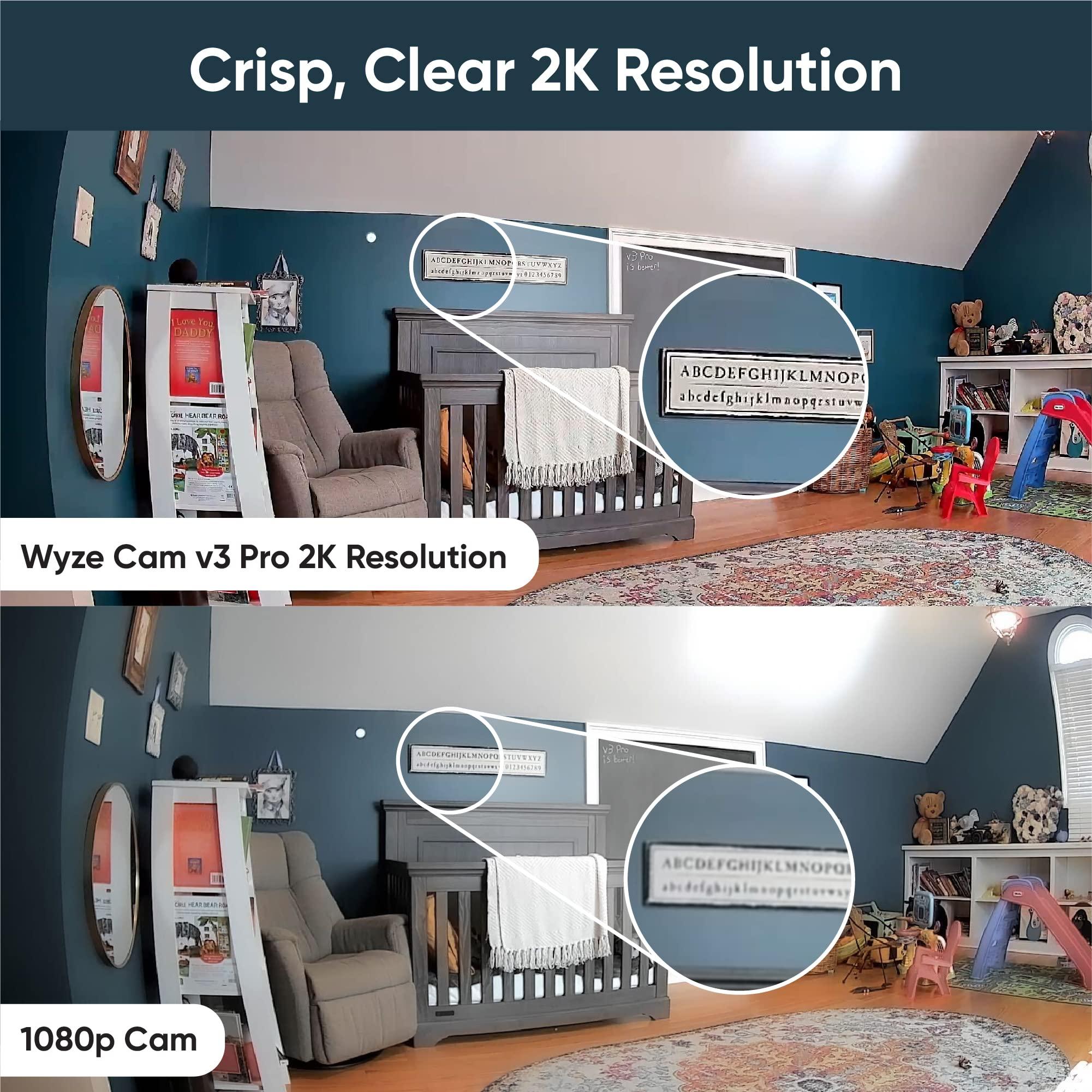 WYZE Cam v3 Pro 2K Indoor/Outdoor Wi-Fi Security Camera with Color Night Vision, Edge AI, Integrated Spotlight & Siren, 2-Way Audio, Compatible with Alexa & Google Assistant, White - Image 3