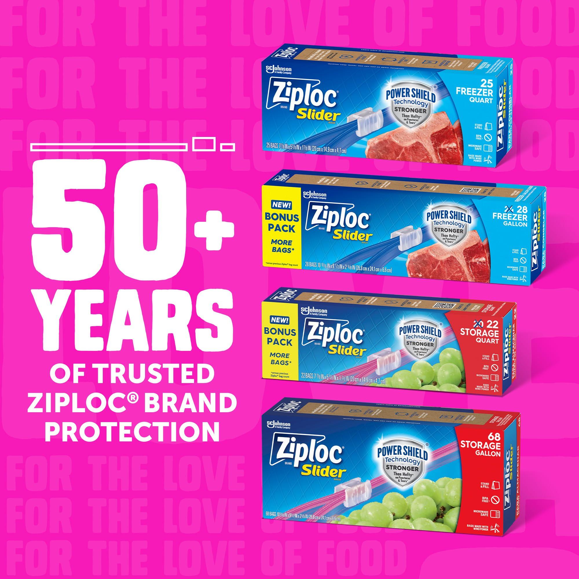 Ziploc Gallon Food Storage Slider Bags, Power Shield Technology for More Durability, 104 Bags Total - Image 7