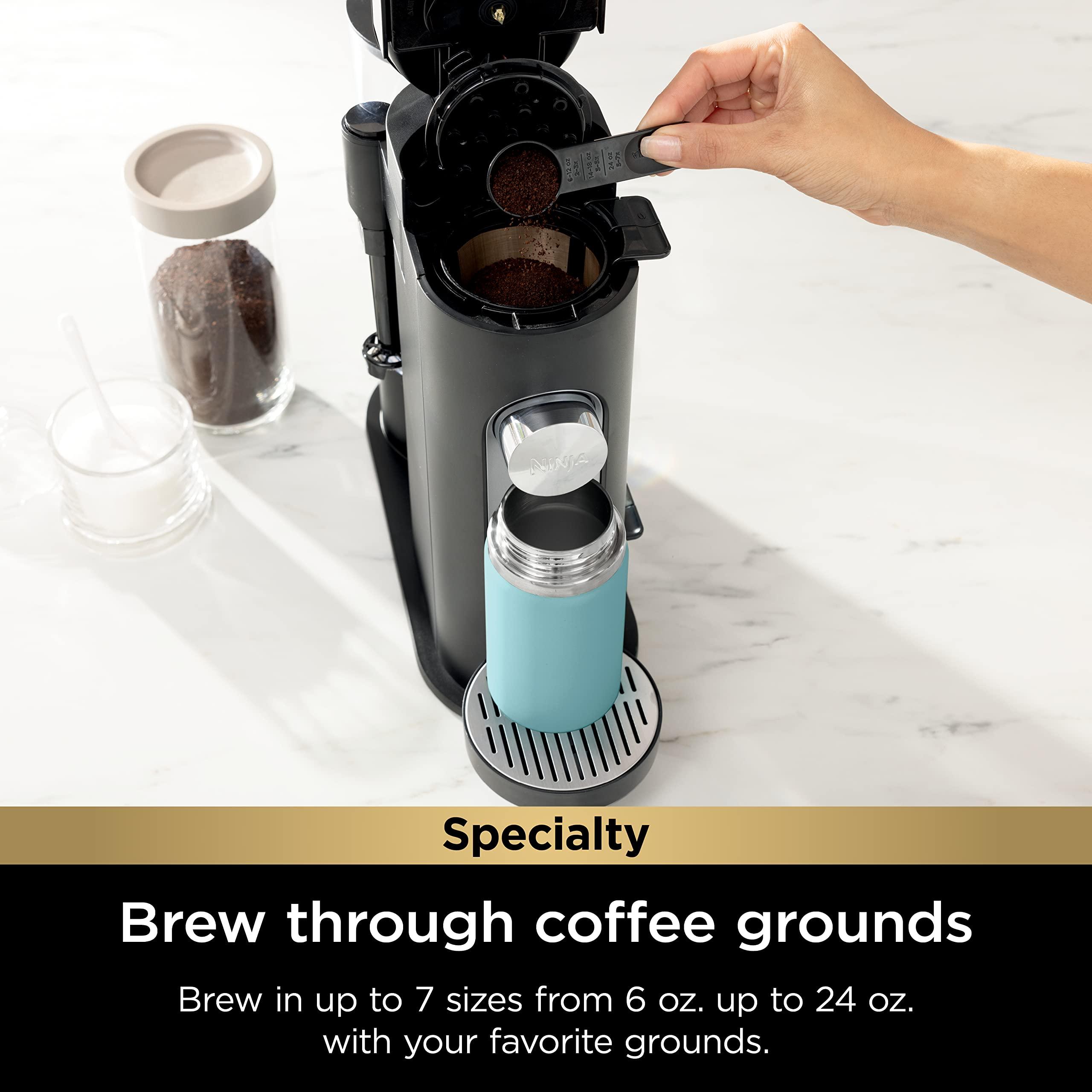 Ninja PB051 Pods & Grounds Specialty Single-Serve Coffee Maker, Compatible with K-Cups, Built-In Milk Frother, 6-oz. Cup to 24-oz. Travel Mug Sizes, Black (Renewed) - Image 3