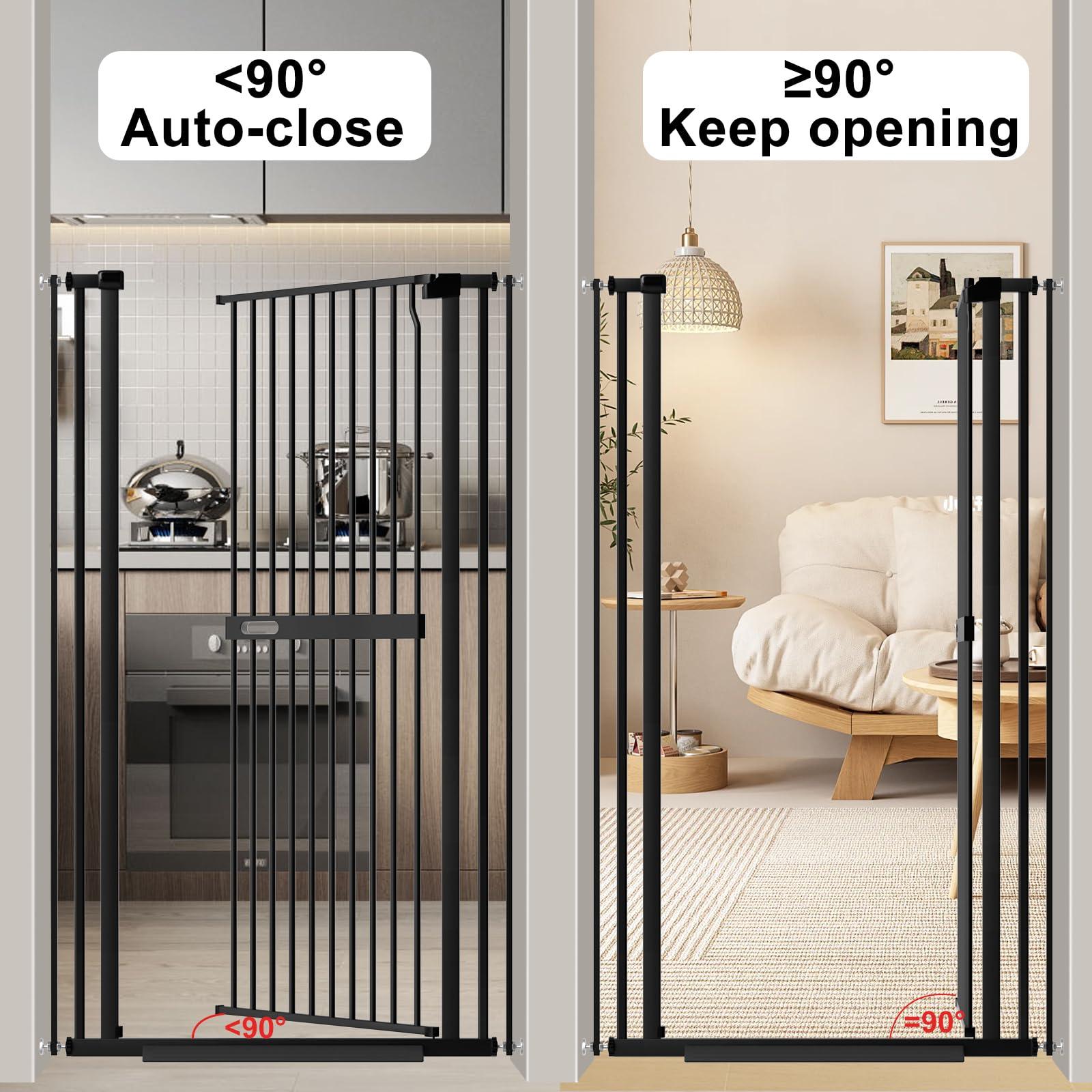Foreng 61.02" Extra Tall Gate Wide Pressure Mounted Metal Cat Gates for Doorways - Image 4
