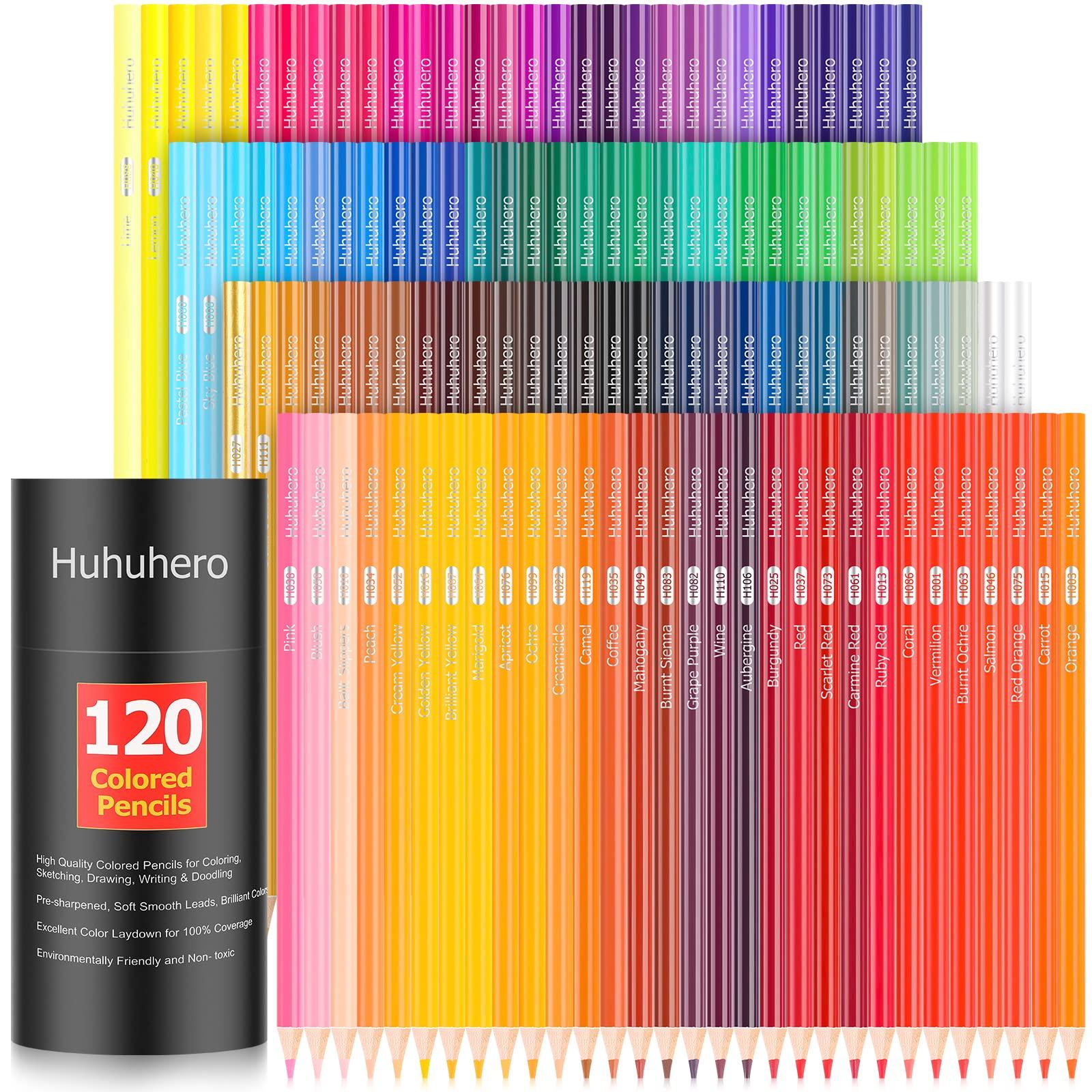 Huhuhero 120 Count Colored Pencils Set for Adult Coloring Books, Soft Core Vibrant Blendable Art Drawing Pencils, Premium Art Supplies for Kids Adults Beginners, Back to School Supplies Teacher Gifts - Image 1