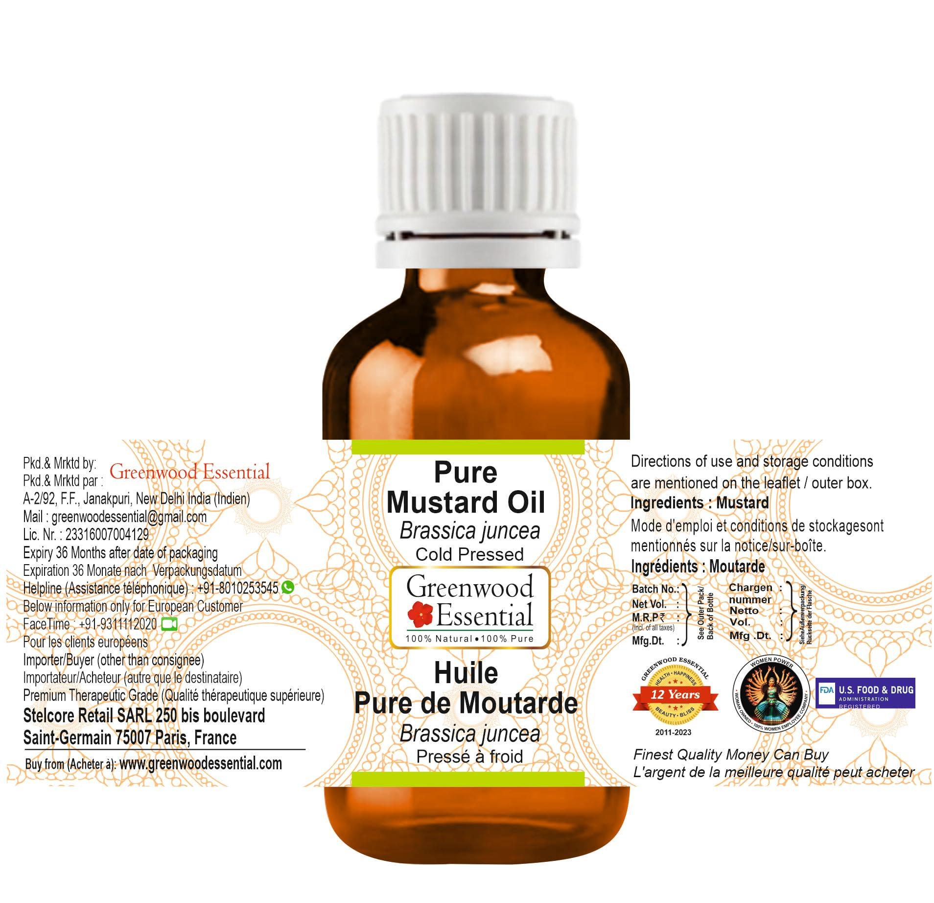 Greenwood Essential Pure Mustard Oil (Brassica juncea) Cold Pressed 50ml(1.69 oz) - Image 2