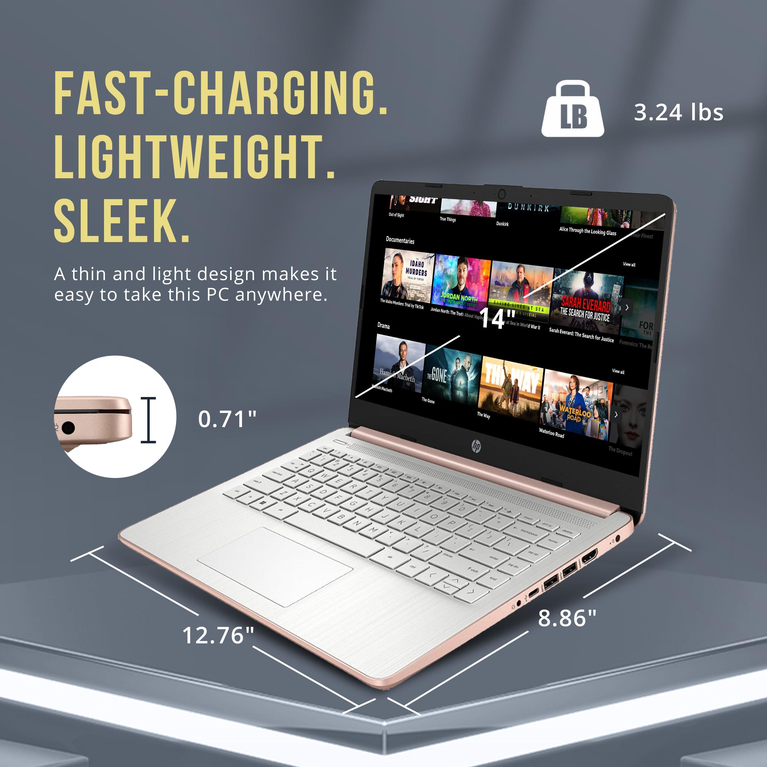 HP Stream 14" HD BrightView Laptop, Intel Celeron N4120, 16GB RAM, 288GB Storage (128GB eMMC + 160GB Docking Station Set), Intel UHD Graphics, 720p Webcam, Wi-Fi, 1 Year Office 365, Win 11 S, Gold - Image 8