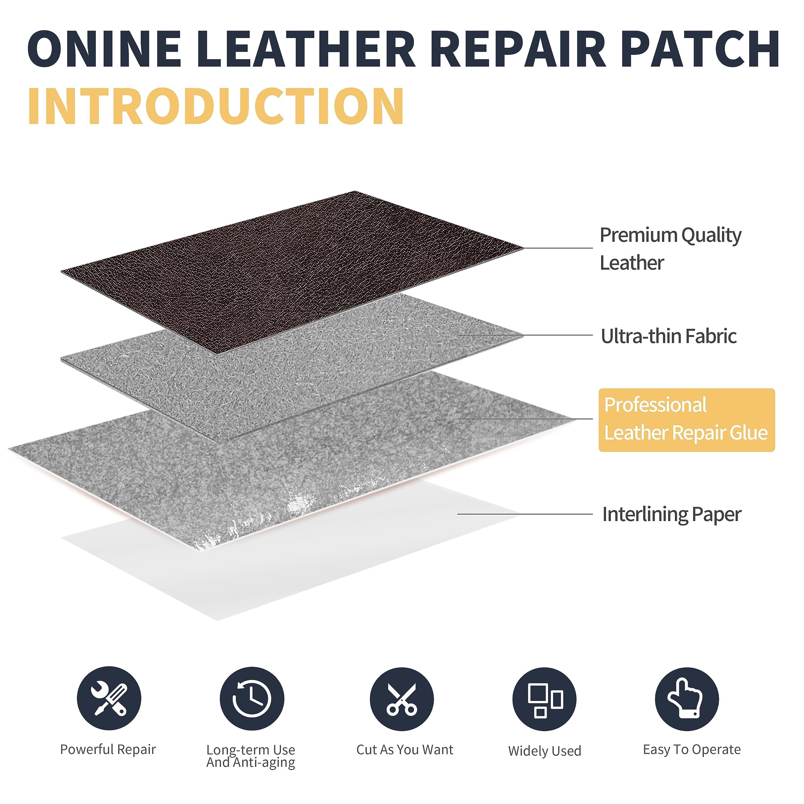 ONine Leather Repair Patch，Leather Repair Tape, 3 x 60 inches Leather Repair Patch for Furniture,Vinyl Repair Kit，Leather Couch Patch，for Sofas, Furniture, Car Seats, Office Chairs(Dark Brown) - Image 3