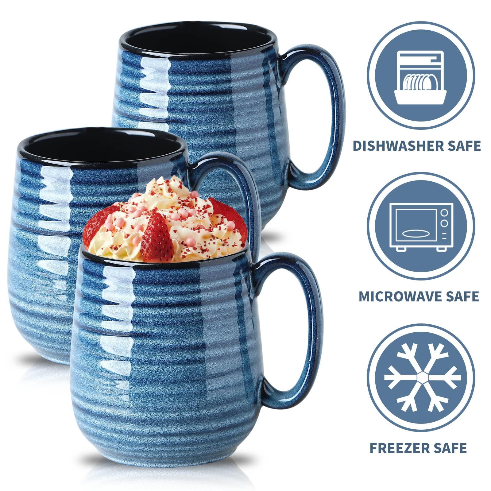 Hasense Coffee Mug, 20 oz Ceramic Coffee Cup for Men and Women, Large Coffee Mug for Latte Coffee Tea Soup for Office and Home, Dishwasher and Microwave Safe, 1 PCS (Blue) - Image 7