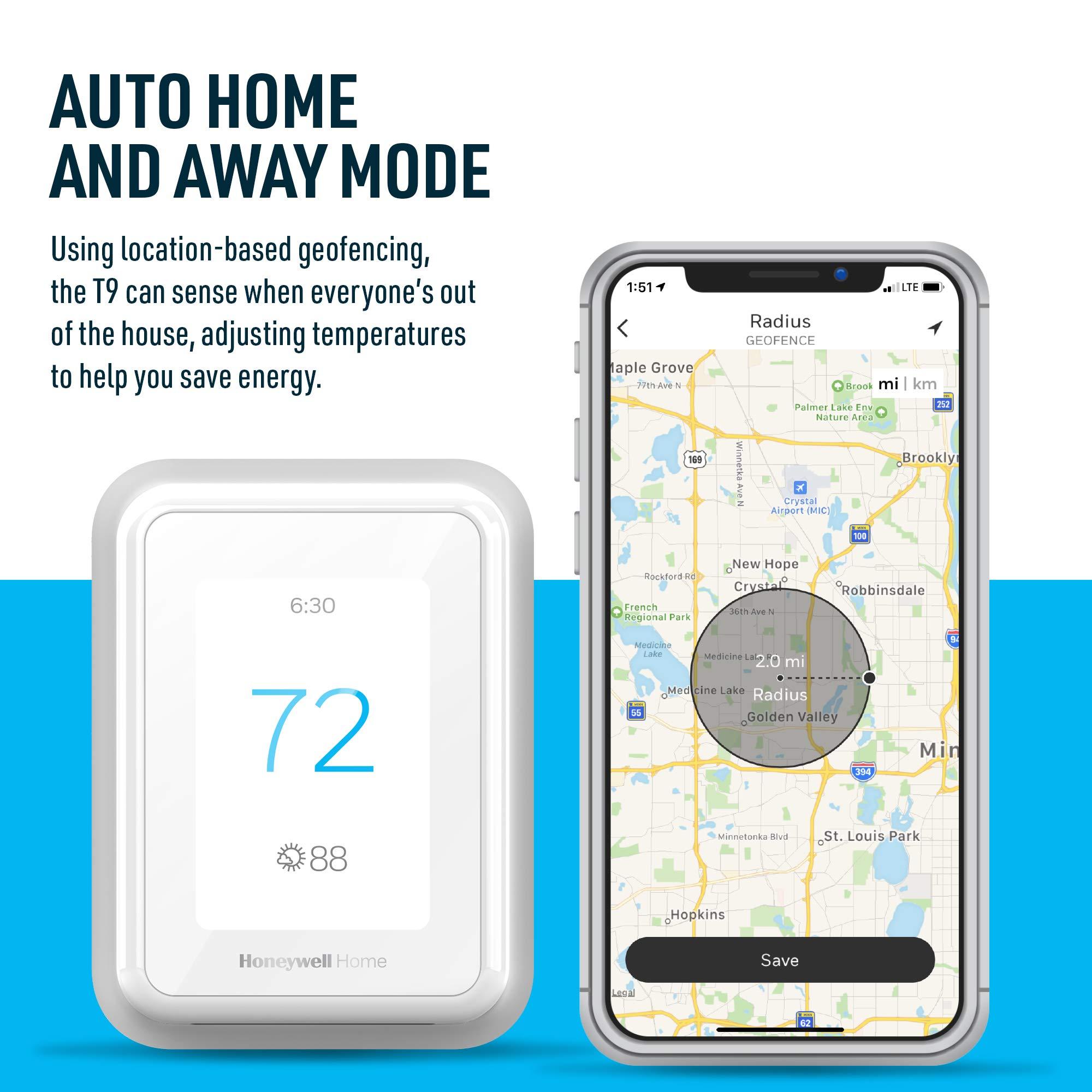 Honeywell Home T9 WIFI Smart Thermostat, Smart Room Sensor Ready, Touchscreen Display, Alexa and Google Assist - Image 10