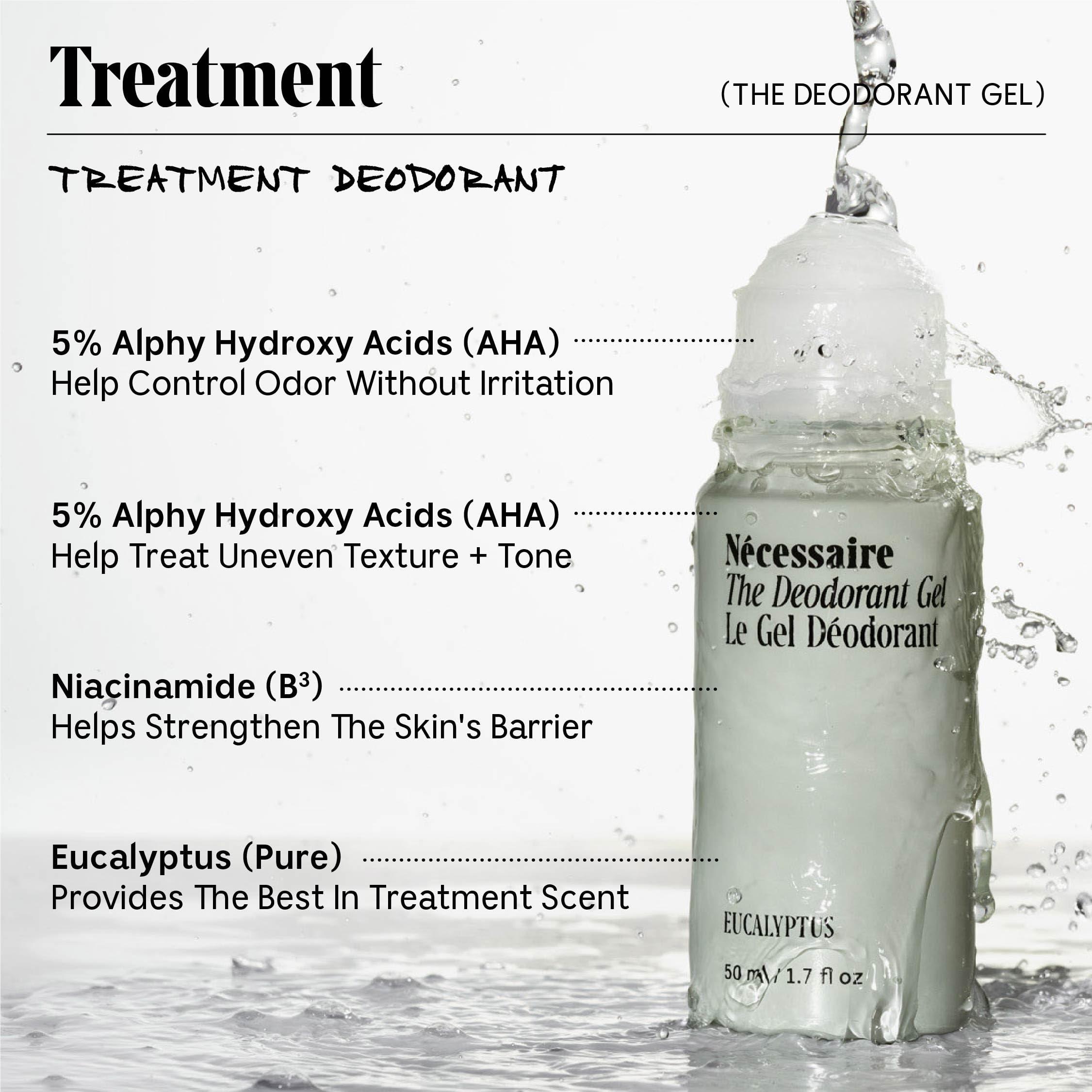 Nécessaire - The Deodorant Gel Eucalyptus - Aluminum-Free - For Women & Men. Clinical Mandelic Acid Deodorant. Extra Strength Odor Control. No Bumps. No Discoloration. No Parabens. 1.7 fl oz - Image 3