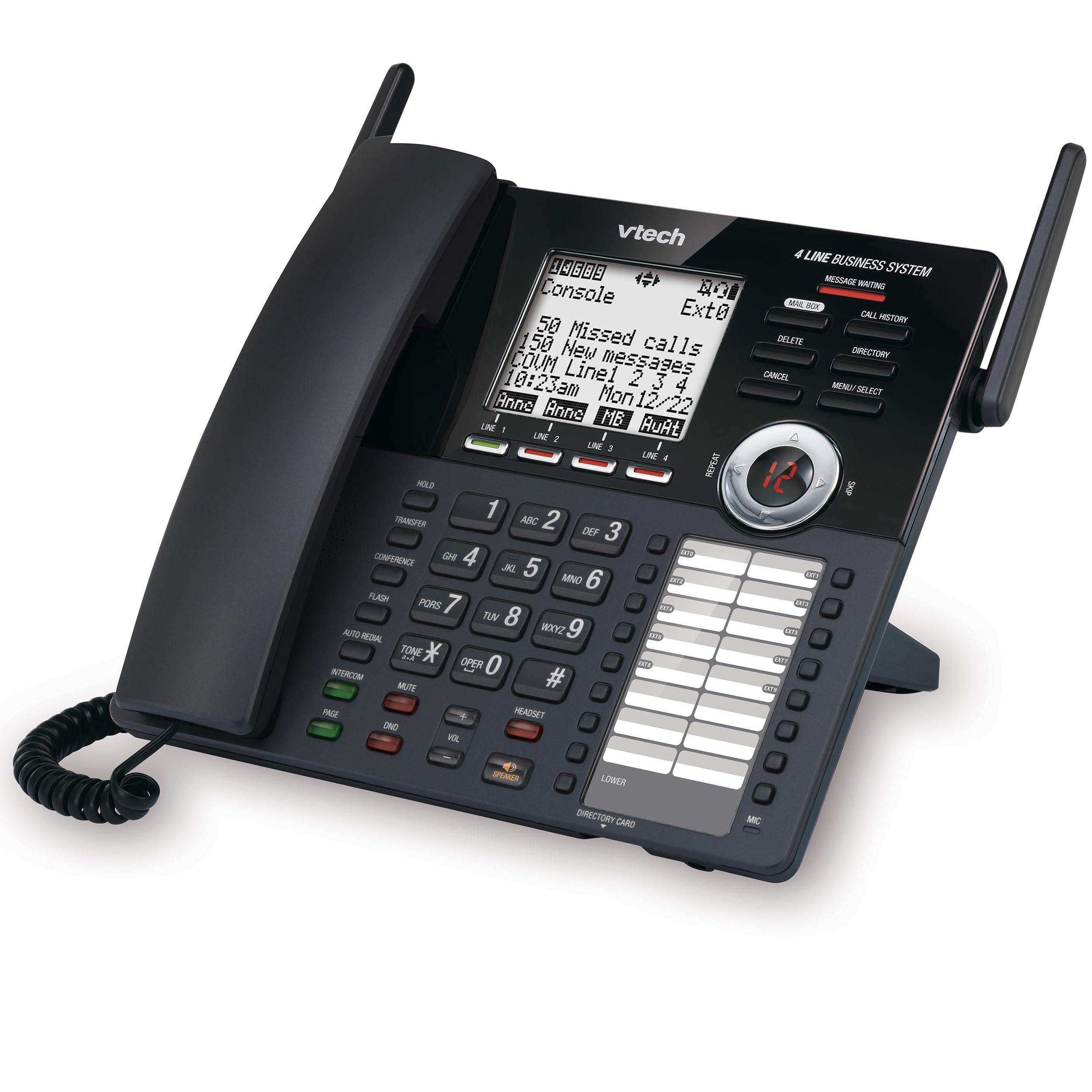 VTech AM18447 Main Console 4-Line Expandable Small Business Office Phone System with Answering Machine, Intercom, Auto Attendant & Music on Hold, Black - Image 10