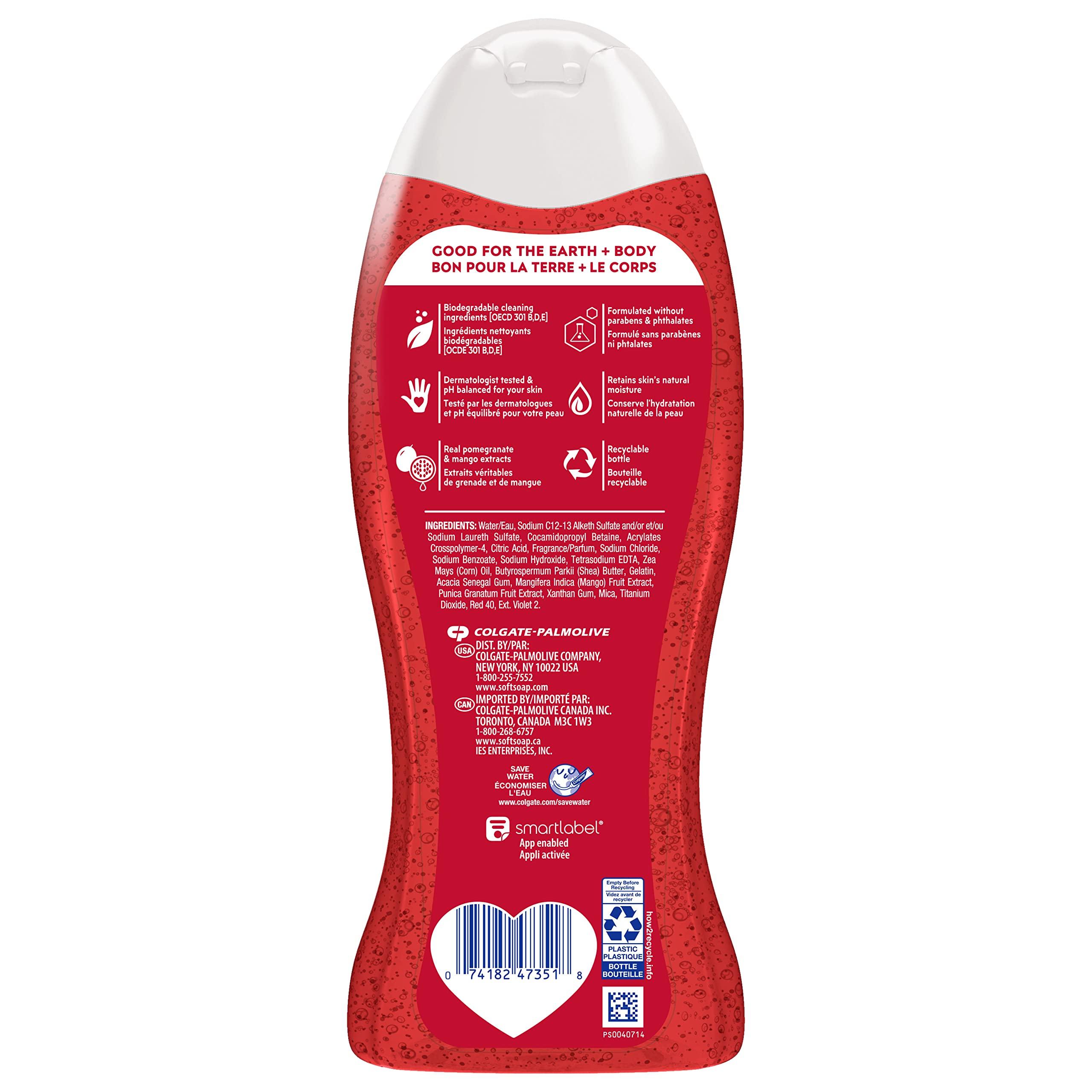 Softsoap Body Wash, Pomegranate & Mango Spritz Body Wash, 20 Fl Oz (Pack of 4) - Image 10