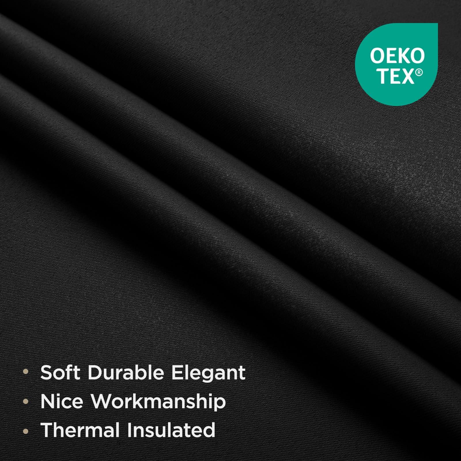 Joydeco Black Blackout Curtains 84 Inch Length 2 Panels Set, Thermal Insulated Privacy Curtains for Bedroom, Room Darkening Drapes for Living Room Window (W52 x L84 Inch, Black) - Image 4