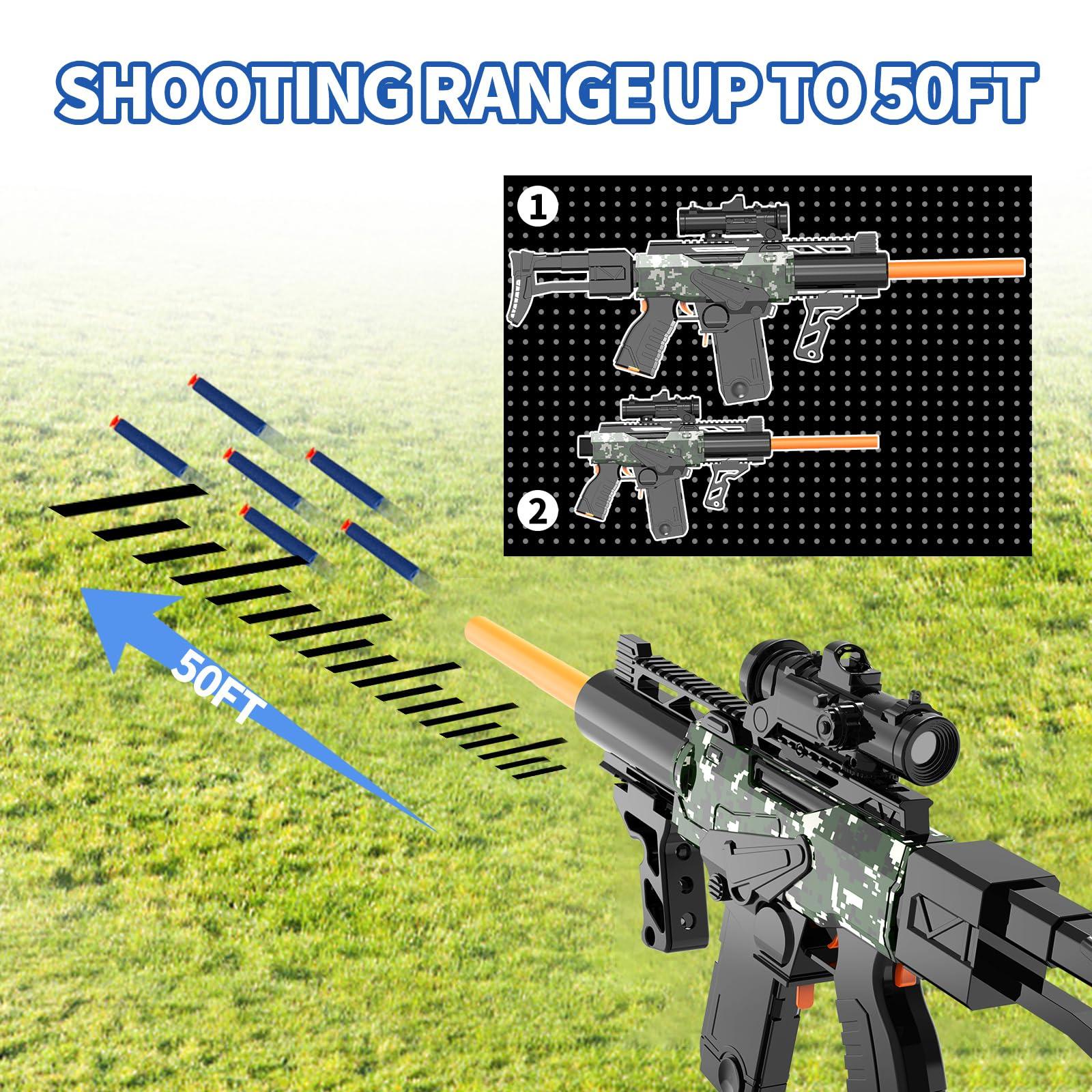 Toy Gun Automatic Sniper Rifle Bullets -Electric Toy Foam Blaster with 200 Darts, 2 Magazines and Grip, Toys for 8-12 Year Old Boys Adults, Birthday Xmas Gift for Kids Age 8+ - Image 4