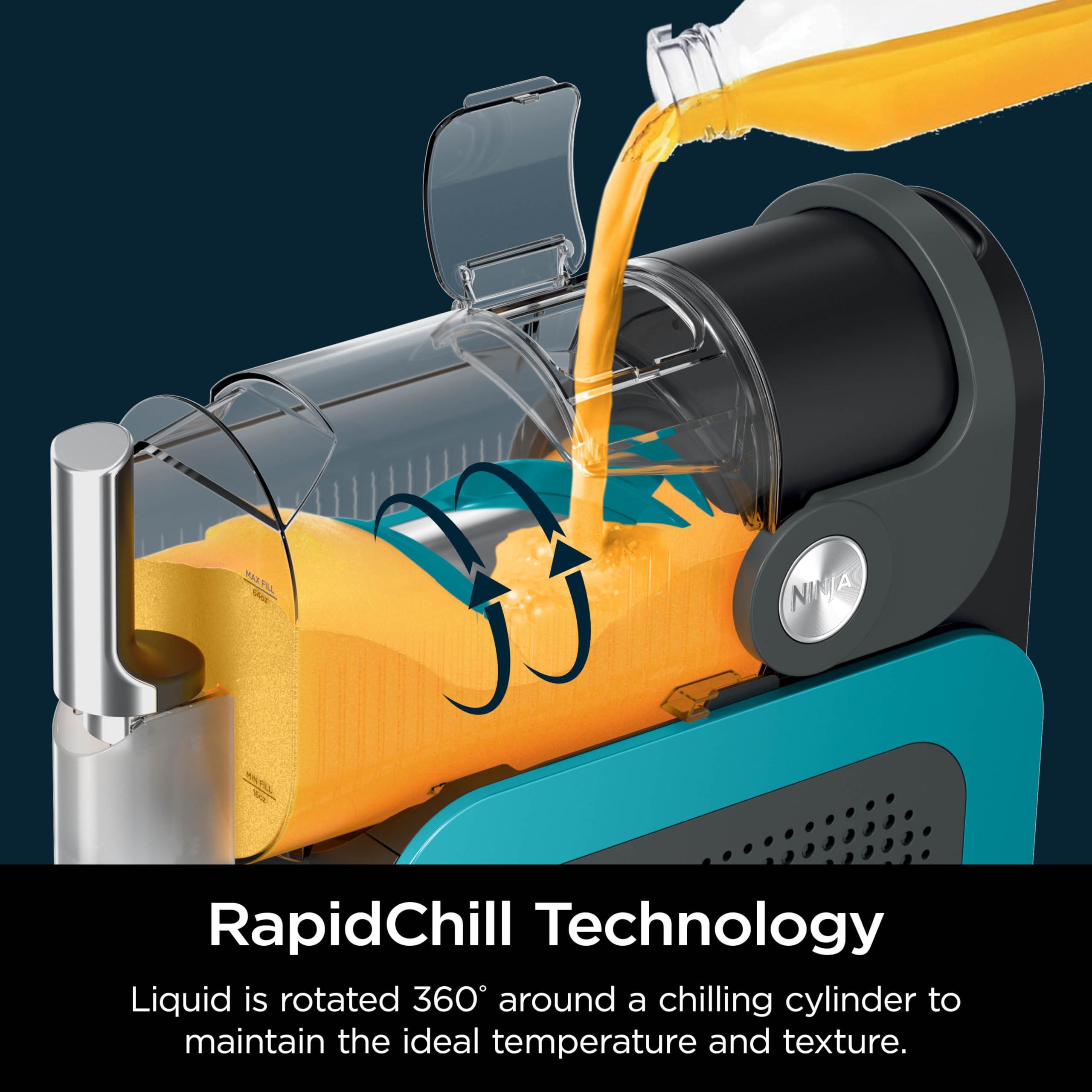 Ninja SLUSHi Professional Frozen Drink Maker with RapidChill Technology, 88 oz. Frozen Drink & Slushie Machine, 2 Preset Programs, Frozen Margaritas, and More, Premium Accents, Teal, FS299 - Image 7