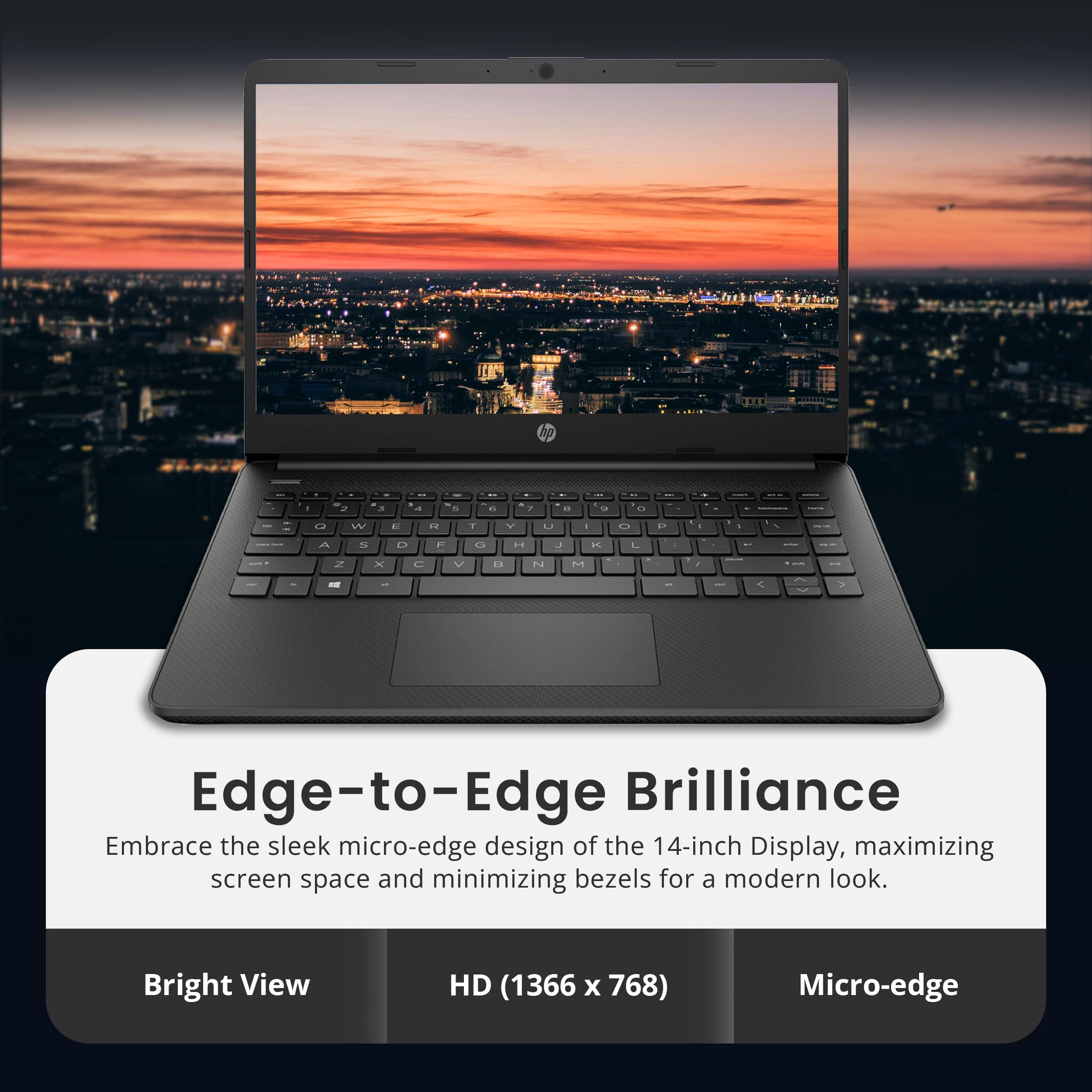 HP Flagship 14" HD Laptop with 1 Year Office 365 | 16GB RAM | 1.28TB Storage(128GB EMMC & 160GB Docking Station Set & 1TB Cloud Storage) | Intel 4-Core Processor | Webcam | Wi-Fi | Windows 11 | Black - Image 4