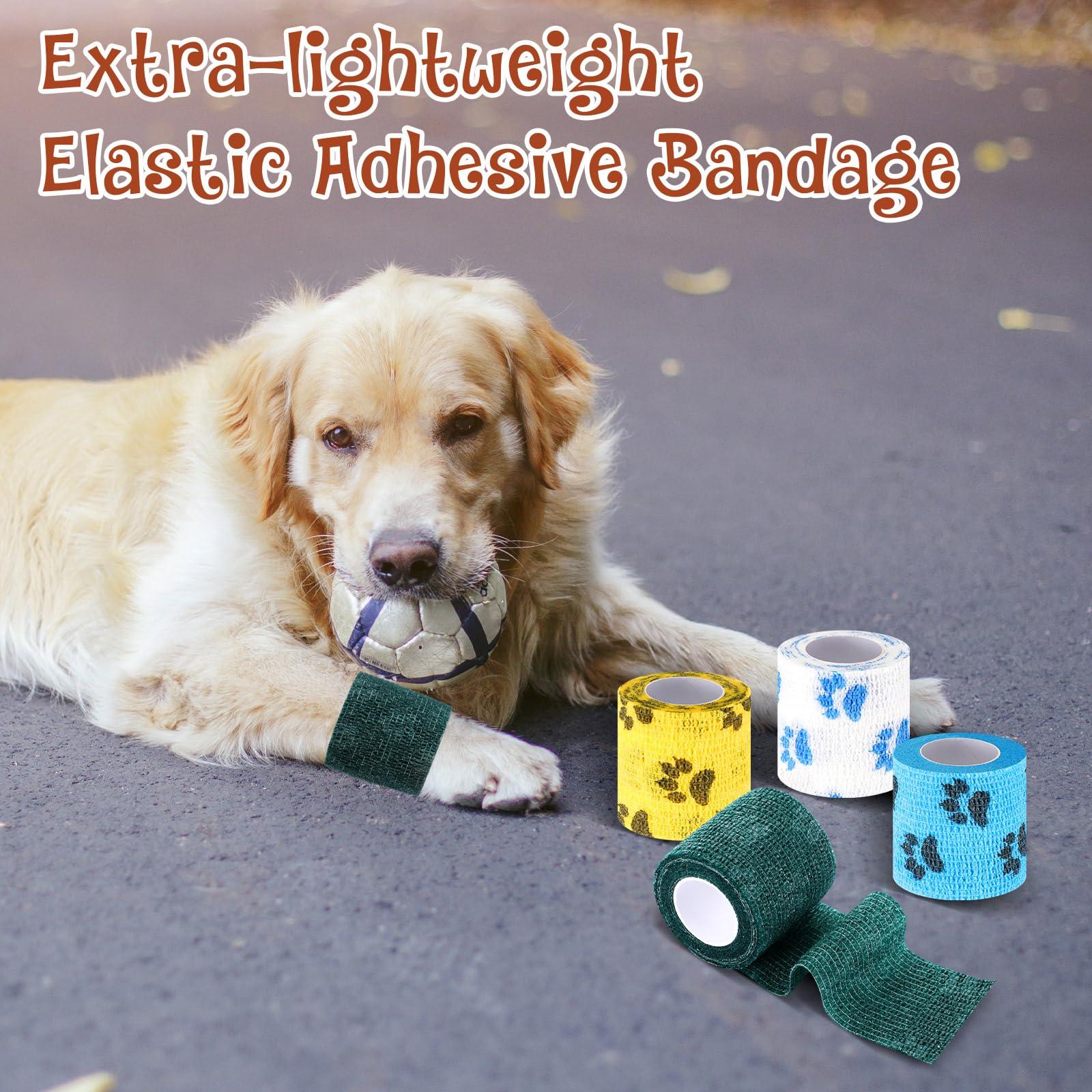 Threlaco 8 Rolls Dog Self Adhesive Bandage Wrap Pet Bandage Bitter Vet Wrap Non Woven Tape for Dog Pet Cat Horses Birds Animals, 8 Colors - Image 5