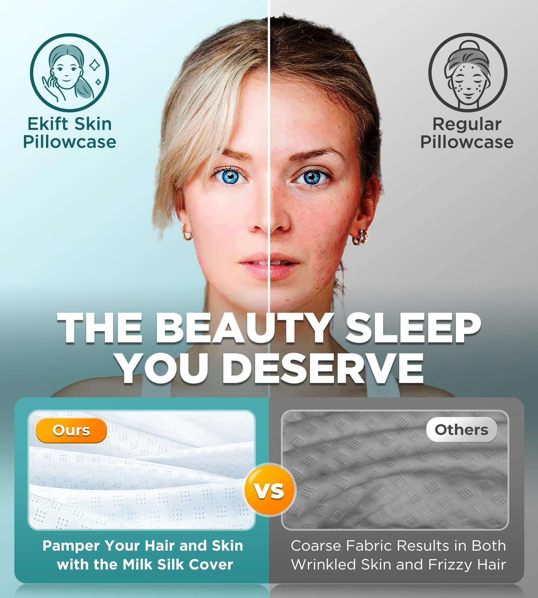 EKIFT Ease Now Cervical Neck Pillow for Pain Relief, Beauty Sleeping Cooling Pillow for Side Back Stomach Sleeper, Odorless Memory Foam Bed Pillows Deep Sleep,Ergonomic Orthopedic Contour Neck Support - Image 4