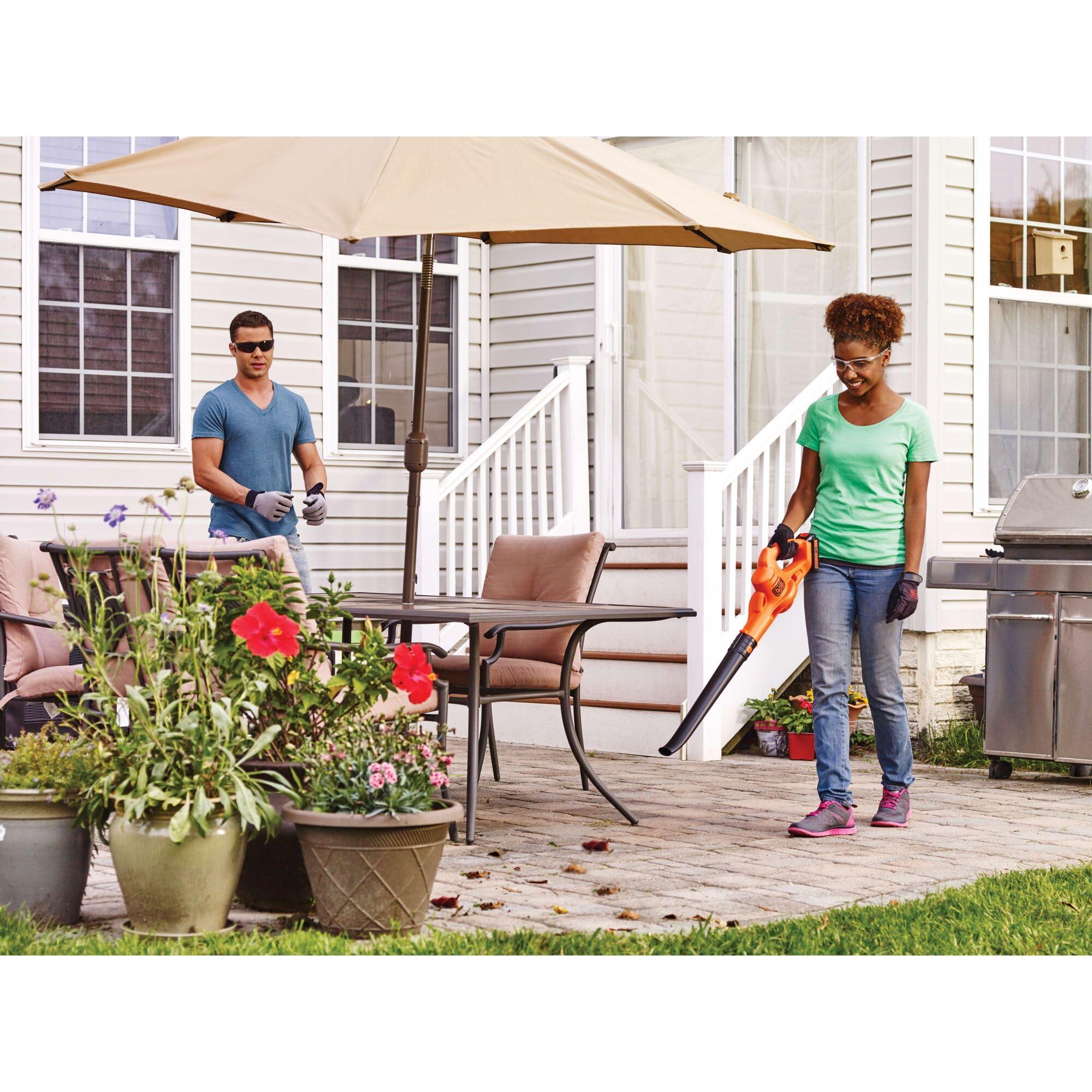 BLACK+DECKER Leaf Blower Cordless with Battery and Charger 20V MAX, Electric Blower Lawn Sweeper, 130 mph Air Speed, Lightweight Design (LSW221) - Image 8