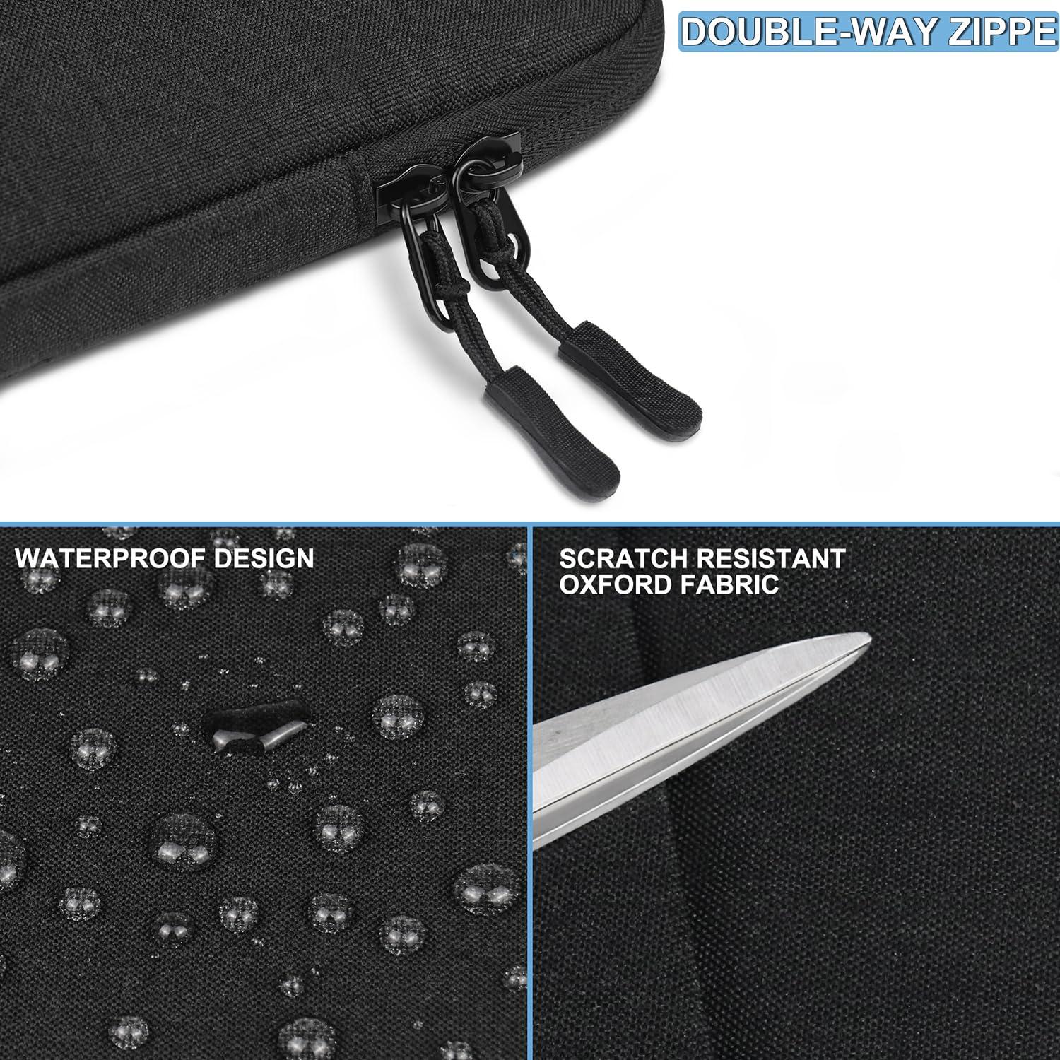 Laptop Sleeve Case 13.3 inch, Shockproof Protective Computer Cover with Accessories Pocket, Portable Laptop Bag Compatible with MacBook Air/Pro 13-13.3 inch, Compatible for MacBook Pro 14 inch, Black - Image 5