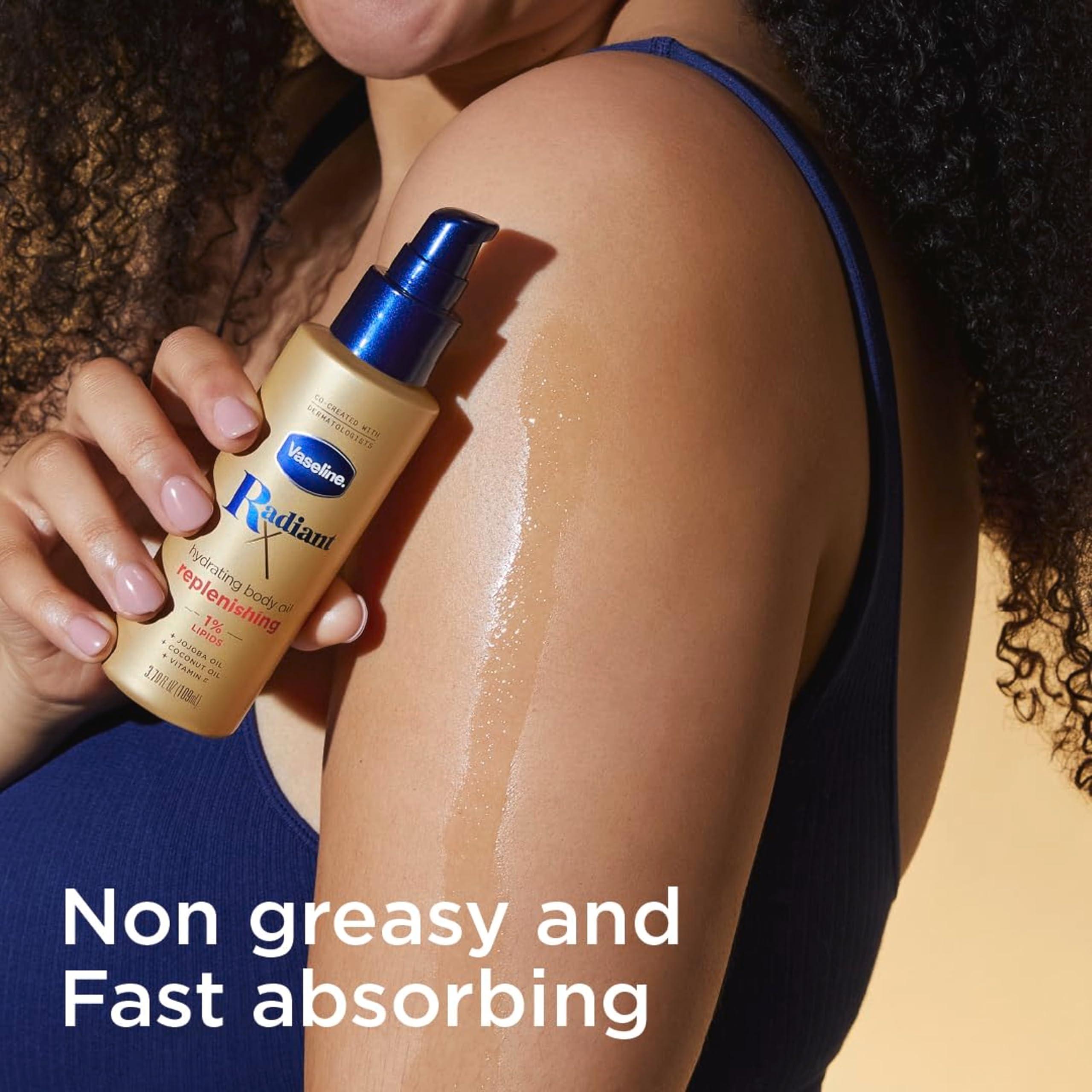 Vaseline Radiant X Replenishing and Hydrating Body Oil with 1% Lipids, Jojoba Oil, Coconut Oil, & Vitamin E 3.7 oz - Image 6