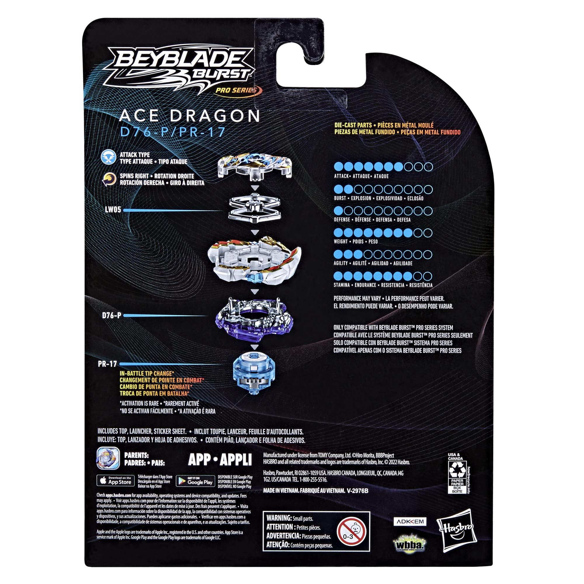 Beyblade Burst Pro Series Ace Dragon Spinning Top Starter Pack - Attack Type Battling Game Top with Launcher Toy - Image 5