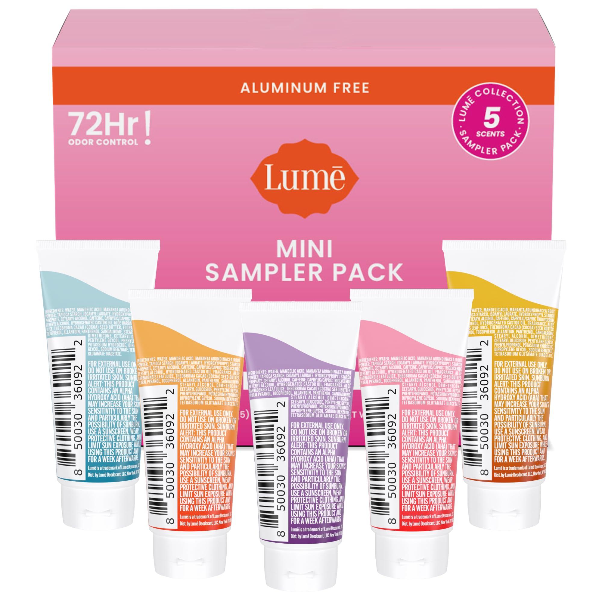 Lume Whole Body Deodorant 5 Pack Sampler - Invisible Cream Minis - 72 Hour Odor Control - Aluminum & Baking Soda Free (Clean Tangerine, Lavender Sage, Peony Rose, Toasted Coconut, Unscented) - Image 2