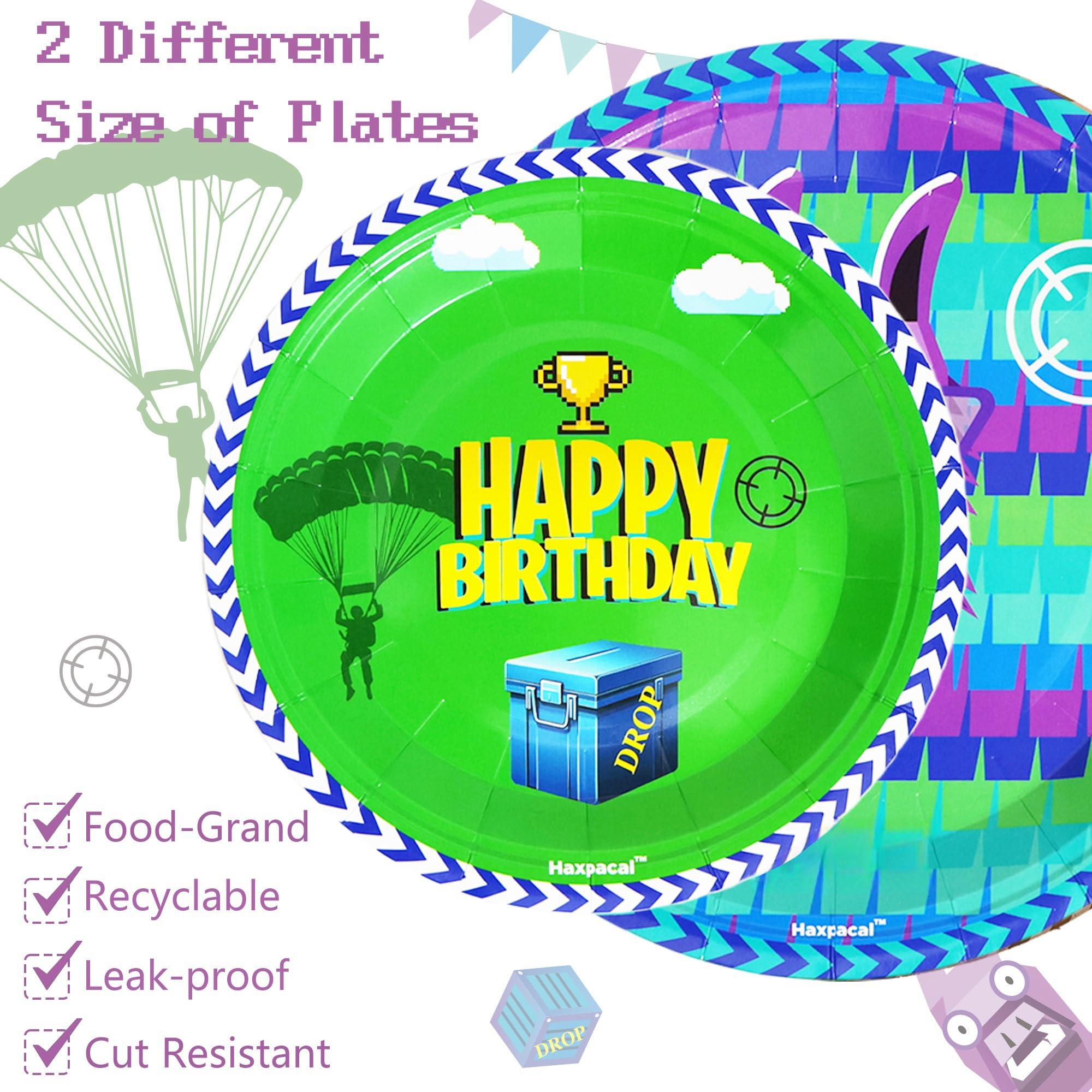 64Pcs Video Games Llama Party Tableware Supplies Including 32 Pcs Plates, 16 Pcs Forks and 16 Pcs Napkins, Video Games Theme Party Birthday Decorations - Image 5