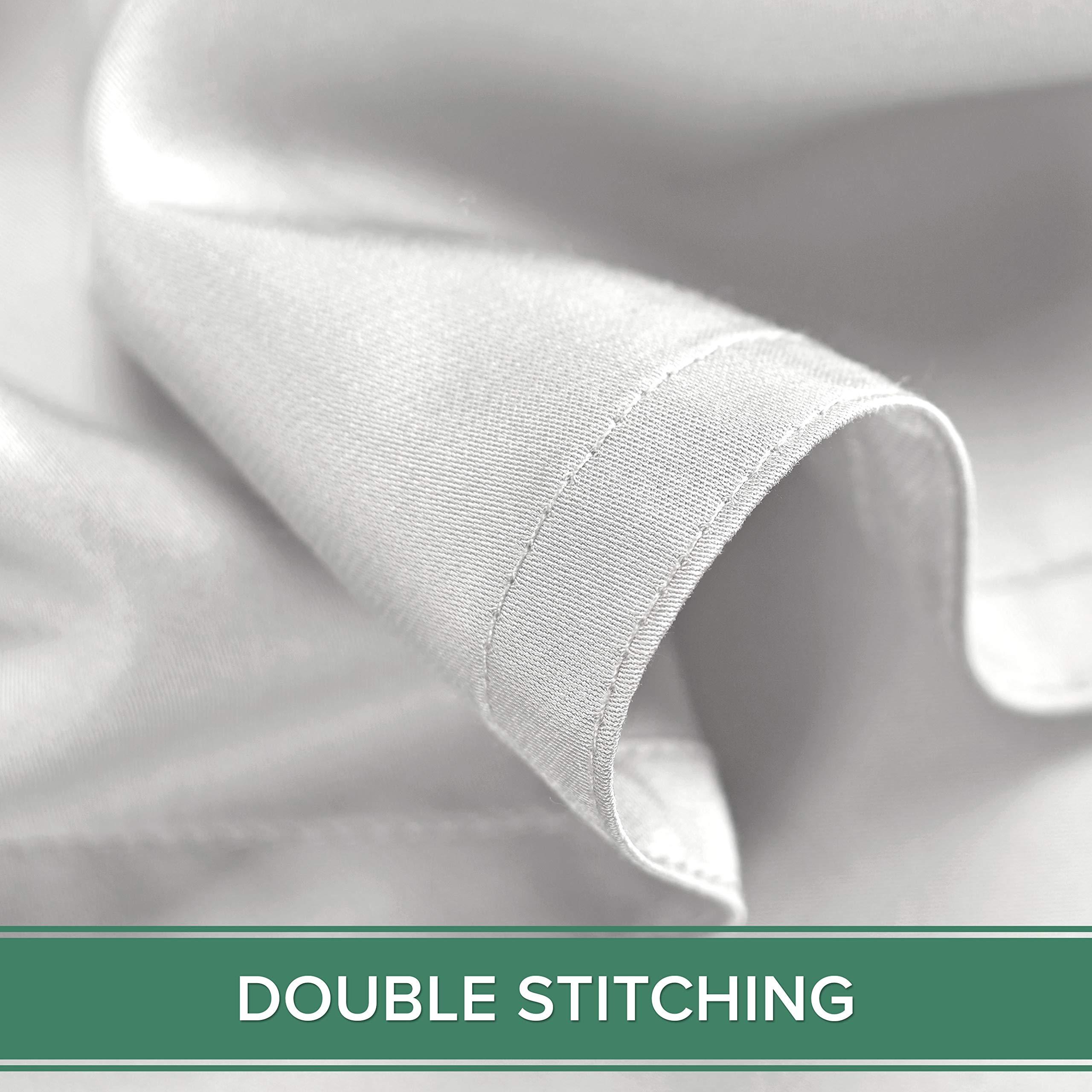 King Sheets by Pure Bamboo, Genuine 100% Organic Viscose Derived from Bamboo Bed Sheet Set, Luxuriously Soft & Cooling, Double Stitching, Lifetime Quality Promise (King, White) - Image 8