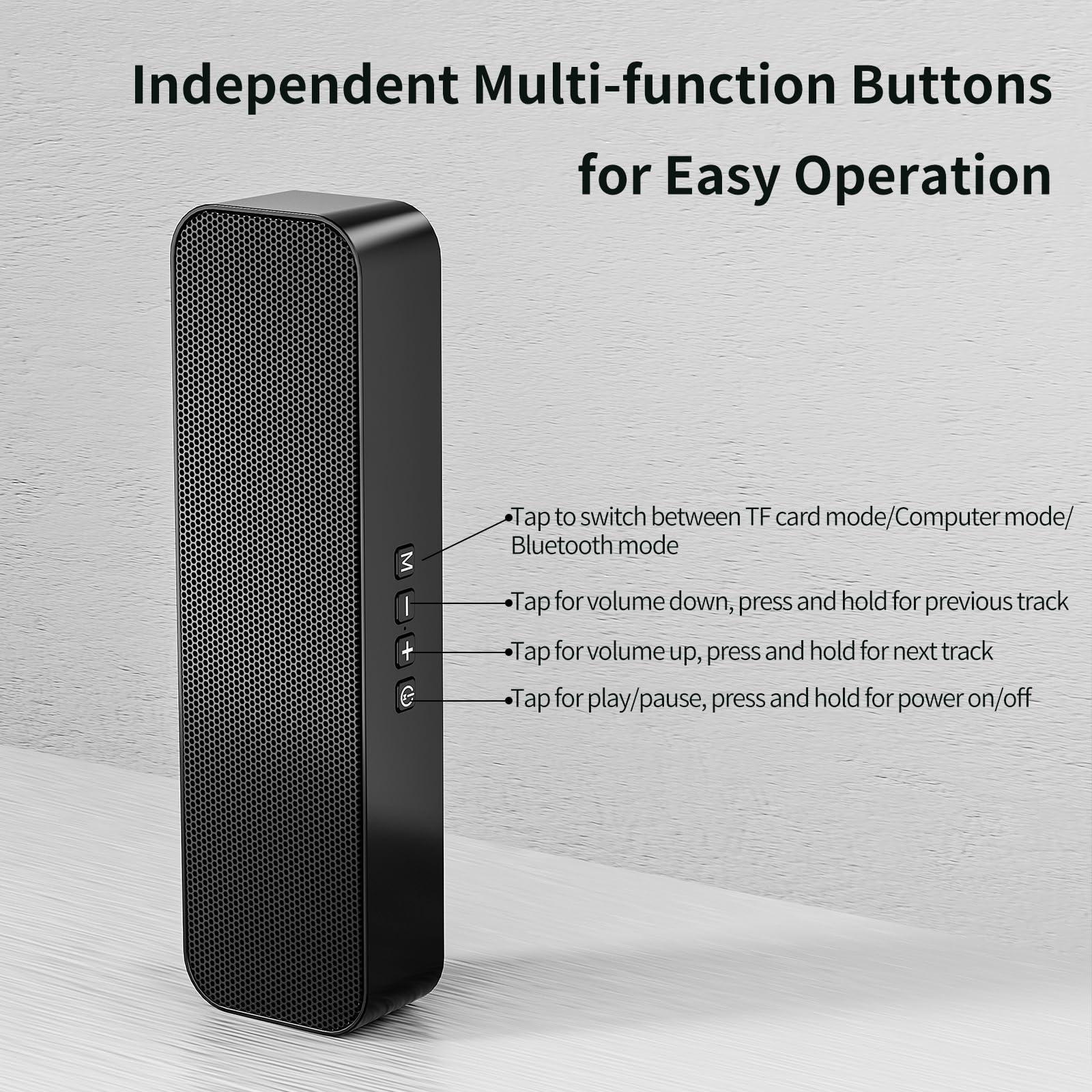 USB Computer Speakers,Pc Speakers for Desktop,Stereo Sound & Enhanced Bass with 3.5mm Aux-in, TF Card Port, Bluetooth Speaker,USB Powered Speakers for Desktop Monitor, PC, Laptop, Tablets - Image 5