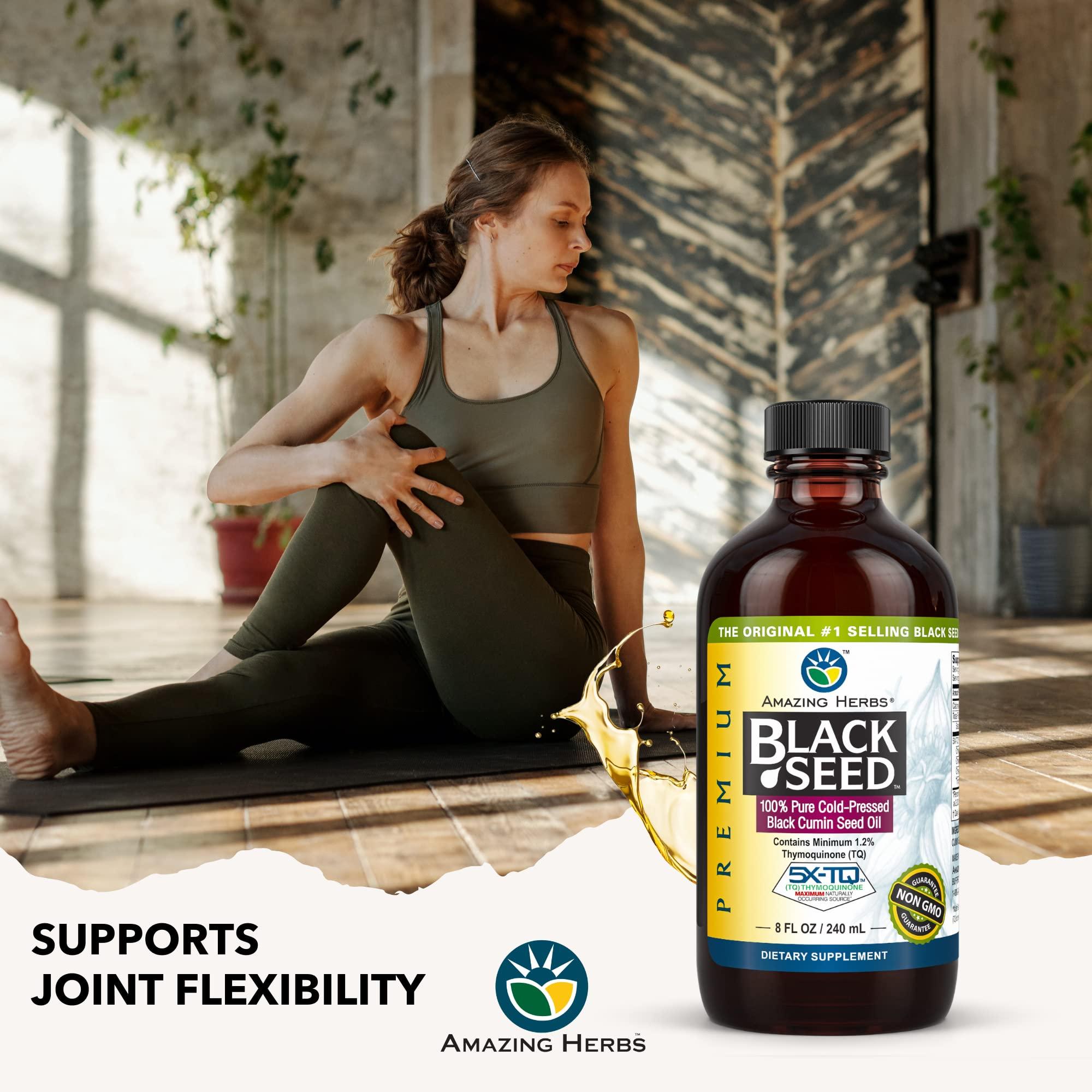 Amazing Herbs Premium Black Seed Oil - Cold Pressed Nigella Sativa Aids in Digestive Health, Immune Support, Brain Function, Joint Mobility, Gluten Free, Non GMO - 8 Fl Oz - Image 8