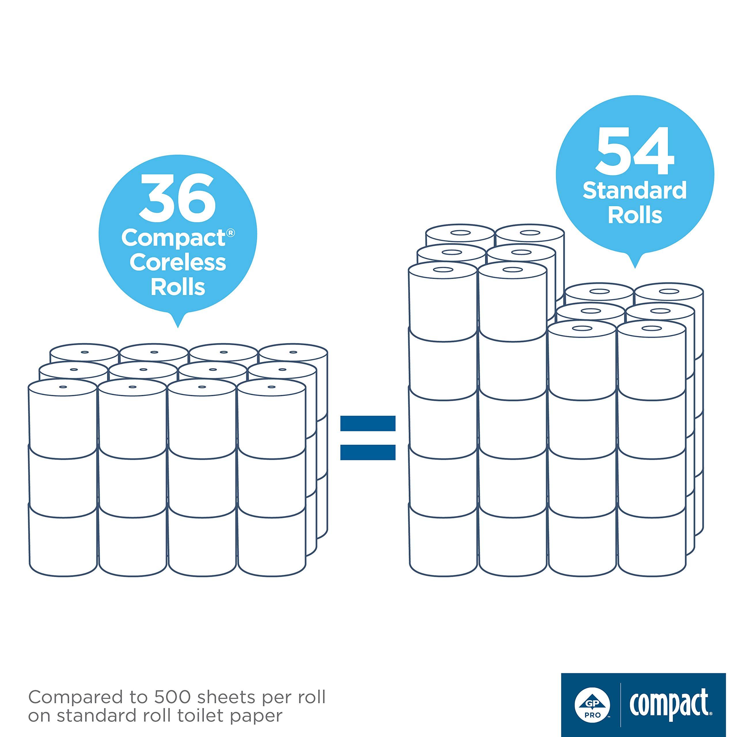 Georgia-Pacific Angel Soft Professional Series Compact Premium Embossed Coreless 2-Ply High-Capacity Toilet Paper by GP PRO,White,19371,750 Sheets Per Roll,36 Rolls Per Case - Image 7