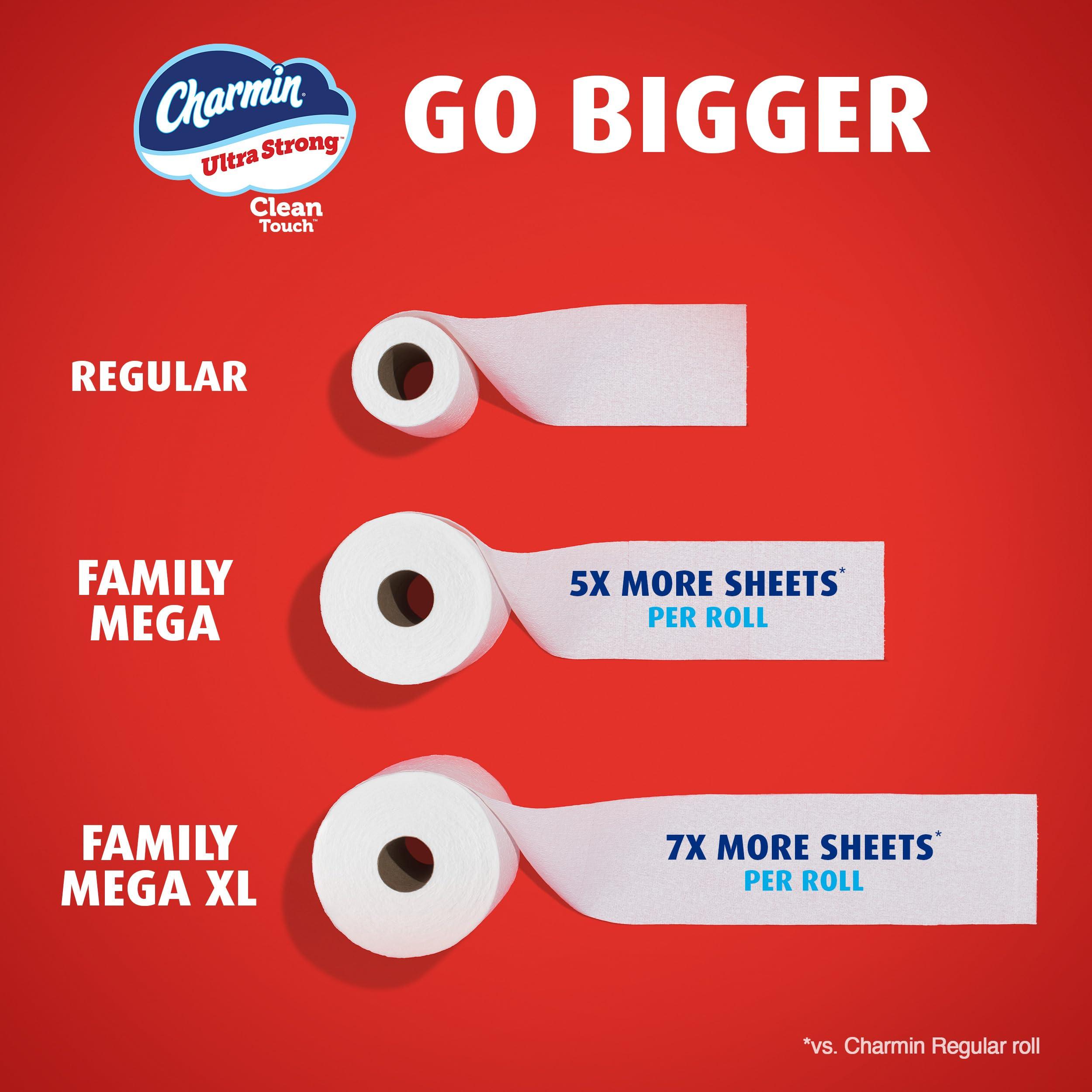 Charmin Ultra Strong Clean Touch Toilet Paper, 18 Family Mega Rolls = 90 Regular Rolls - Image 7