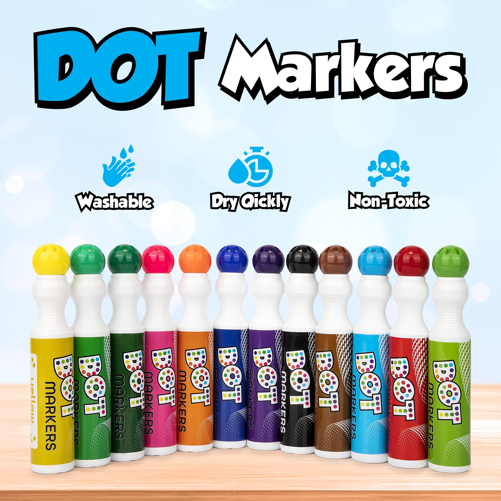 Darice Washable Dot Markers for Toddlers, 12 Colors (40ml 1.35oz) Paint Marker Dot Art Set, Water Based Non-Toxic Bingo Daubers for Kids - Image 4