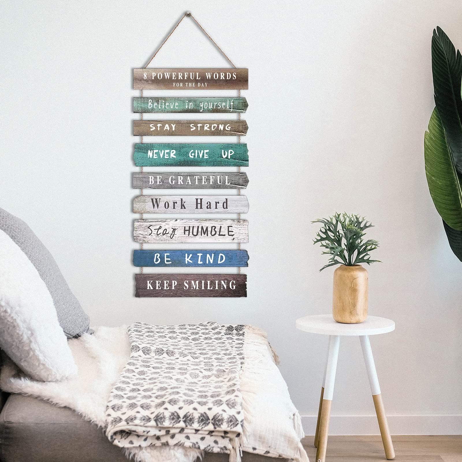 Inspirational Wall Art Decor for Office, Wooden Rustic Hanging Motivational Wall Art Decoration Sign, Inspiring Positive Quotes Wall Art for Home Living Room Bedroom Bathroom Classroom Gym 12"x24" - Image 4