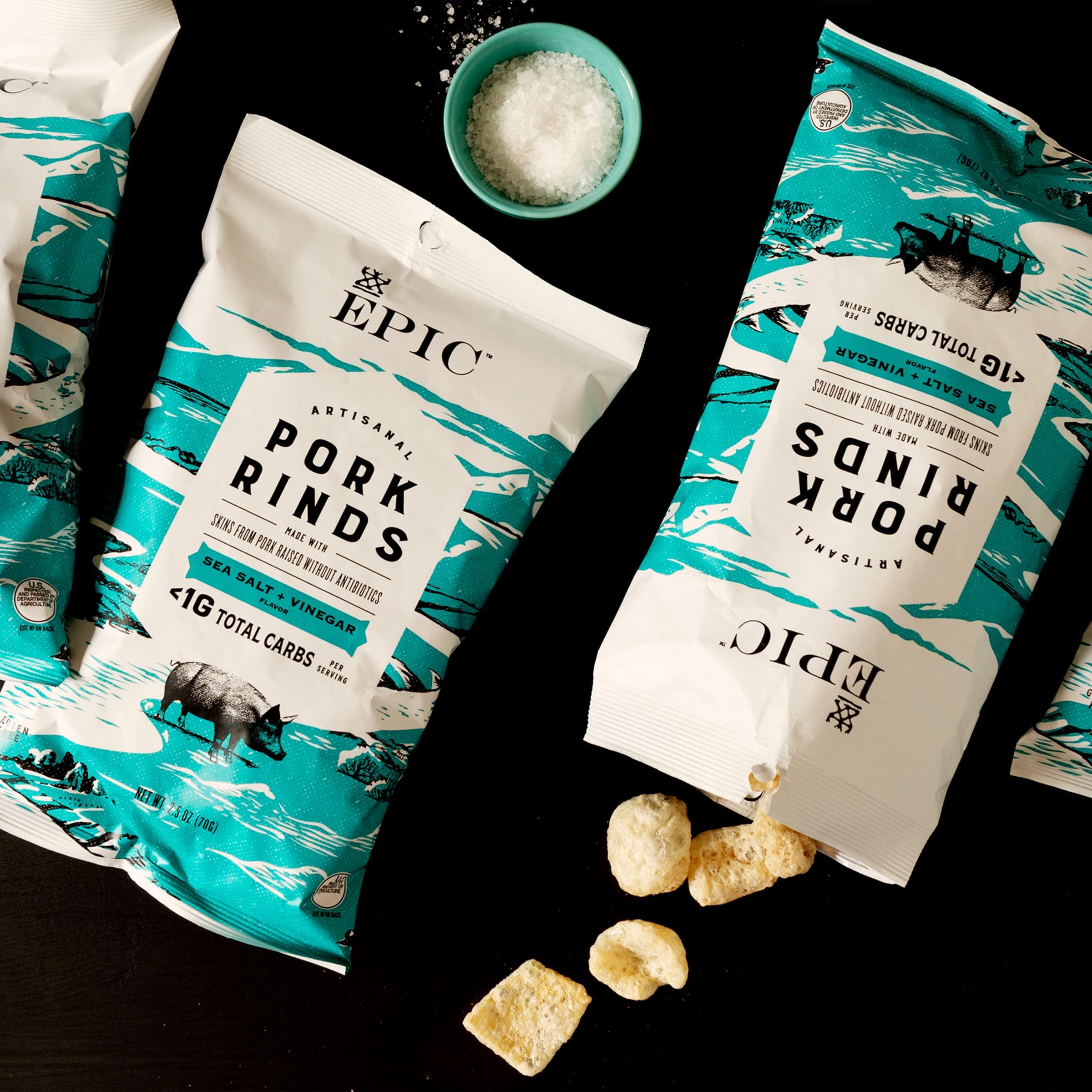 EPIC Sea Salt + Vinegar Oven Baked Pork Rinds, Keto Friendly, 2.5 oz - Image 5