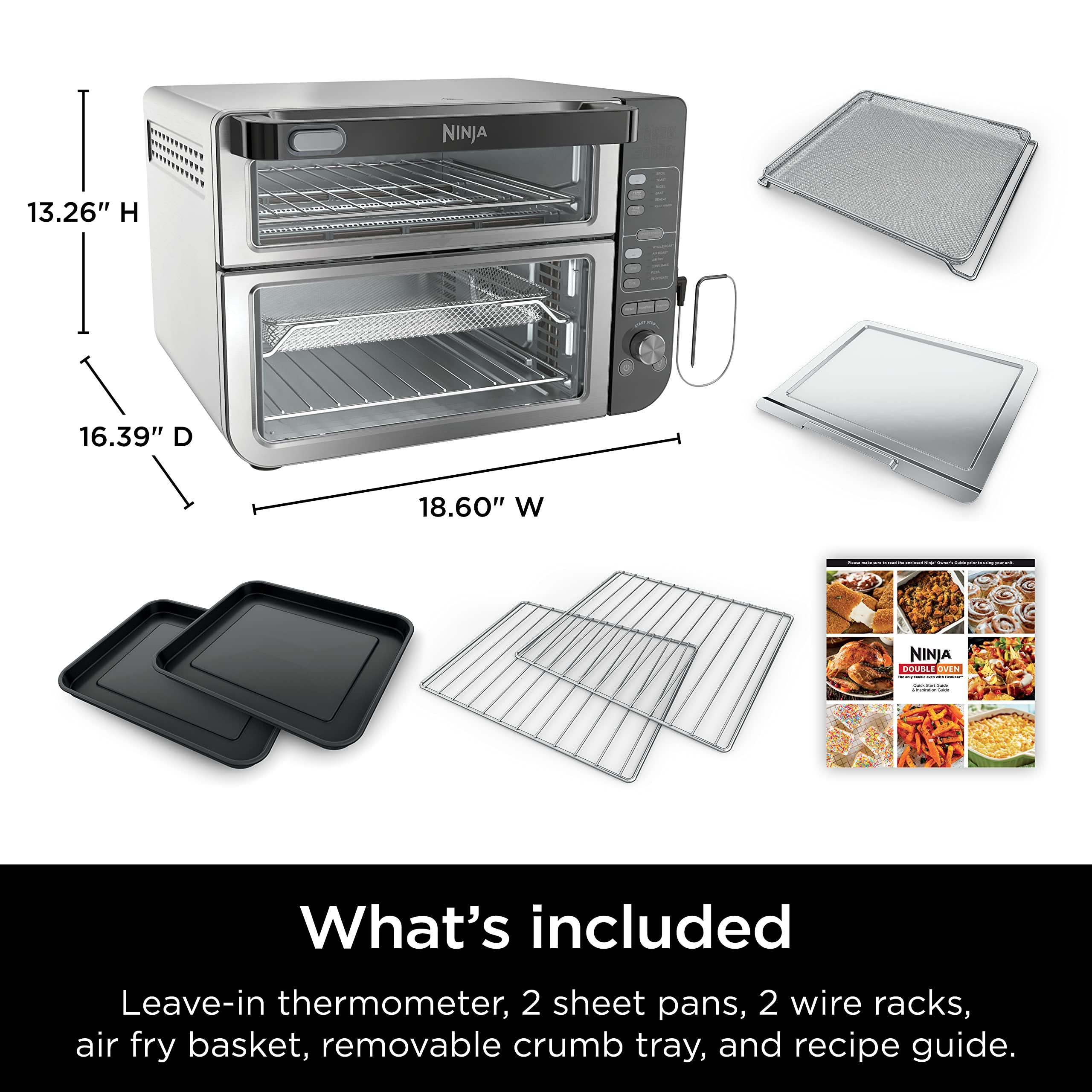 Ninja DCT451 Smart Double Oven, Rapid Top Convection, Air Fry Bottom, 12-in-1, FlexDoor, Thermometer, FlavorSeal, Smart Finish, Stainless Steel, pack of 1 - Image 3