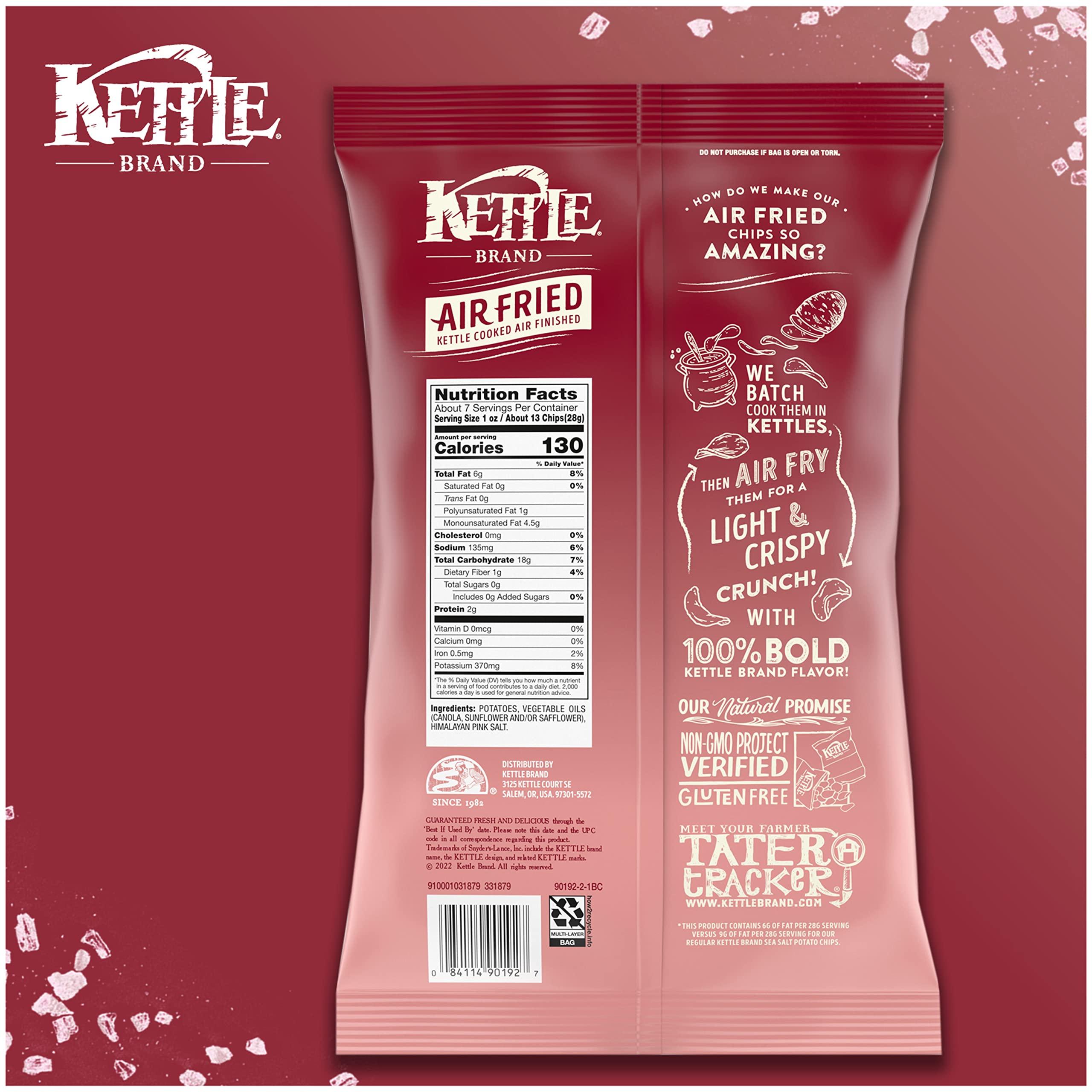 Kettle Brand Potato Chips, Air Fried Himalayan Salt Kettle Chips, 6.5 Oz Bag - Image 6