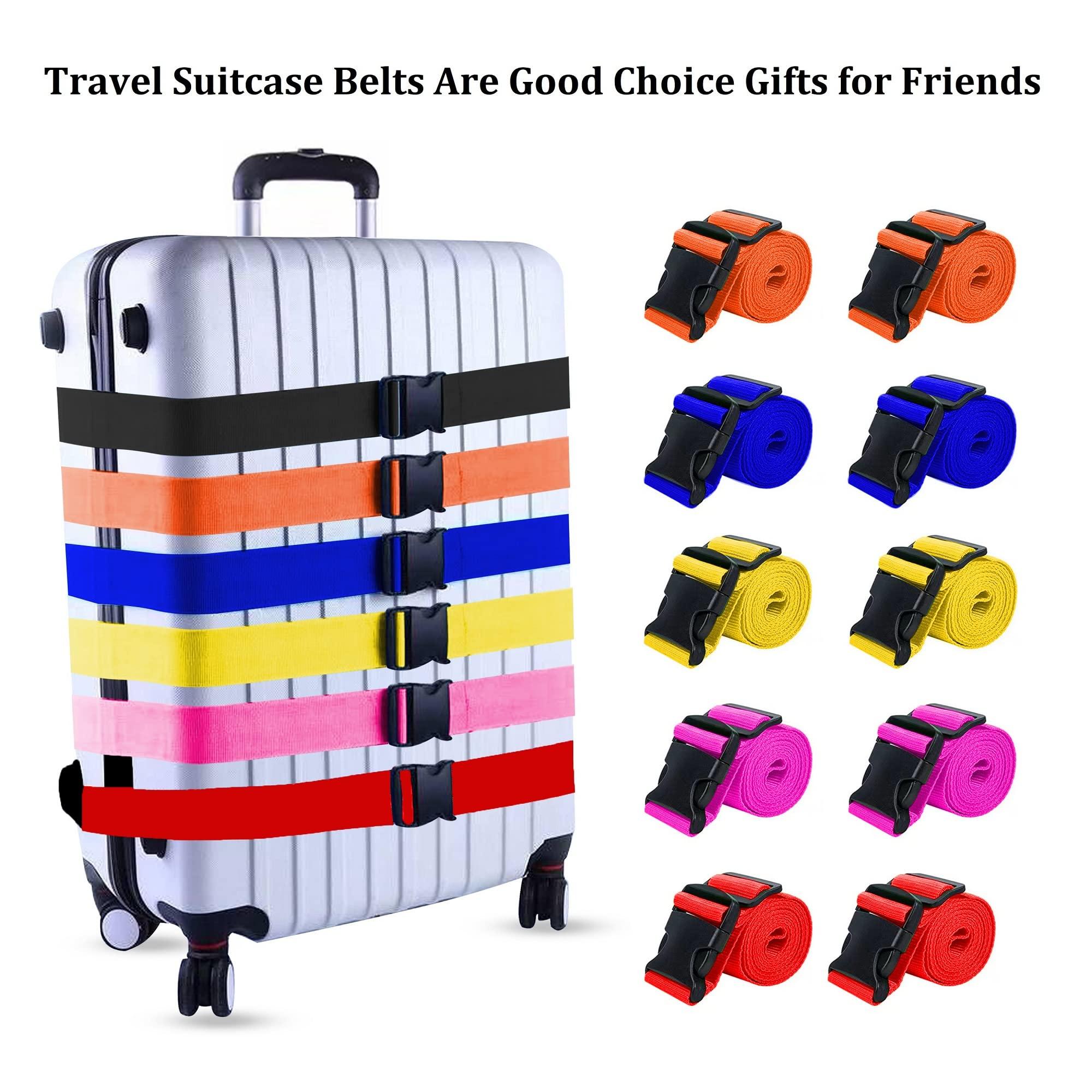 2 Pack Suitcase Straps, Bright Color Adjustable Luggage Belts, TSA Approved (Red) - Image 5