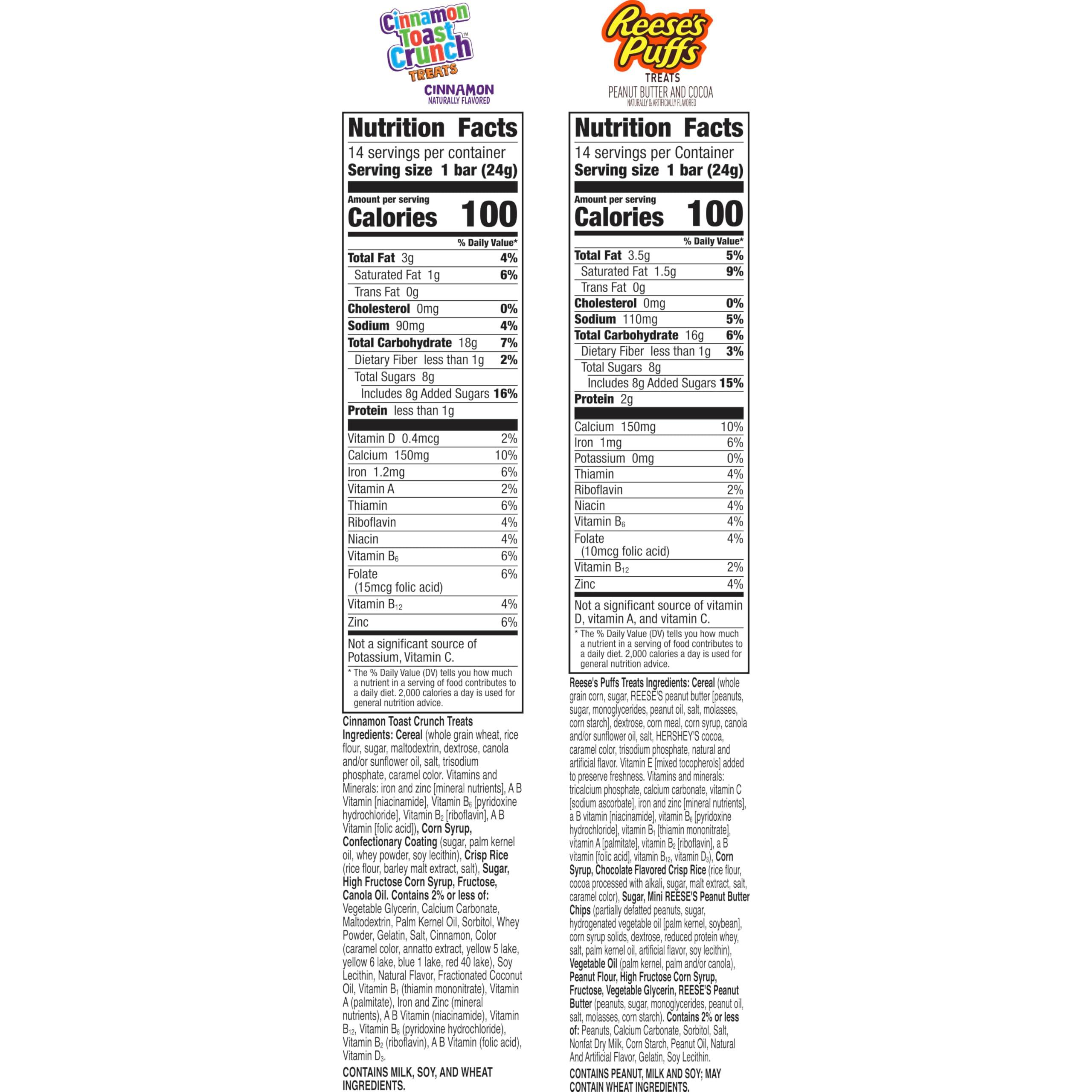 Cinnamon Toast Crunch and REESE'S Puffs Cereal Treat Bars Variety Pack, Snack Bars, 28 Ct, 23.8 oz - Image 3