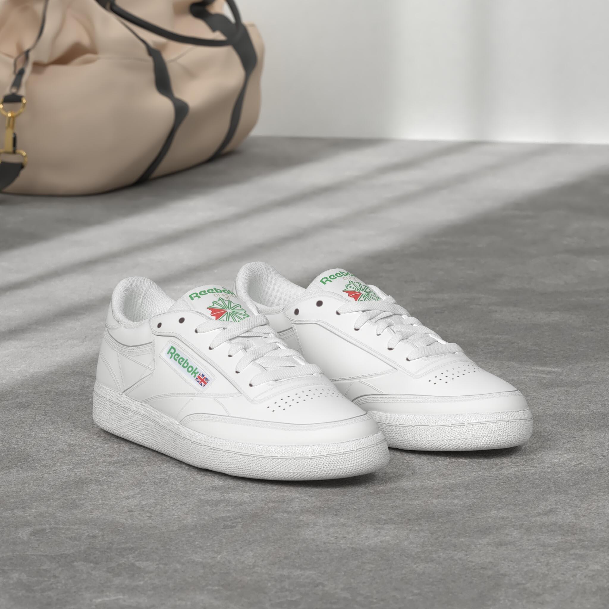 Reebok Men's Club C 85 Tennis Shoes, Casual Fashion White Sneakers - Image 2