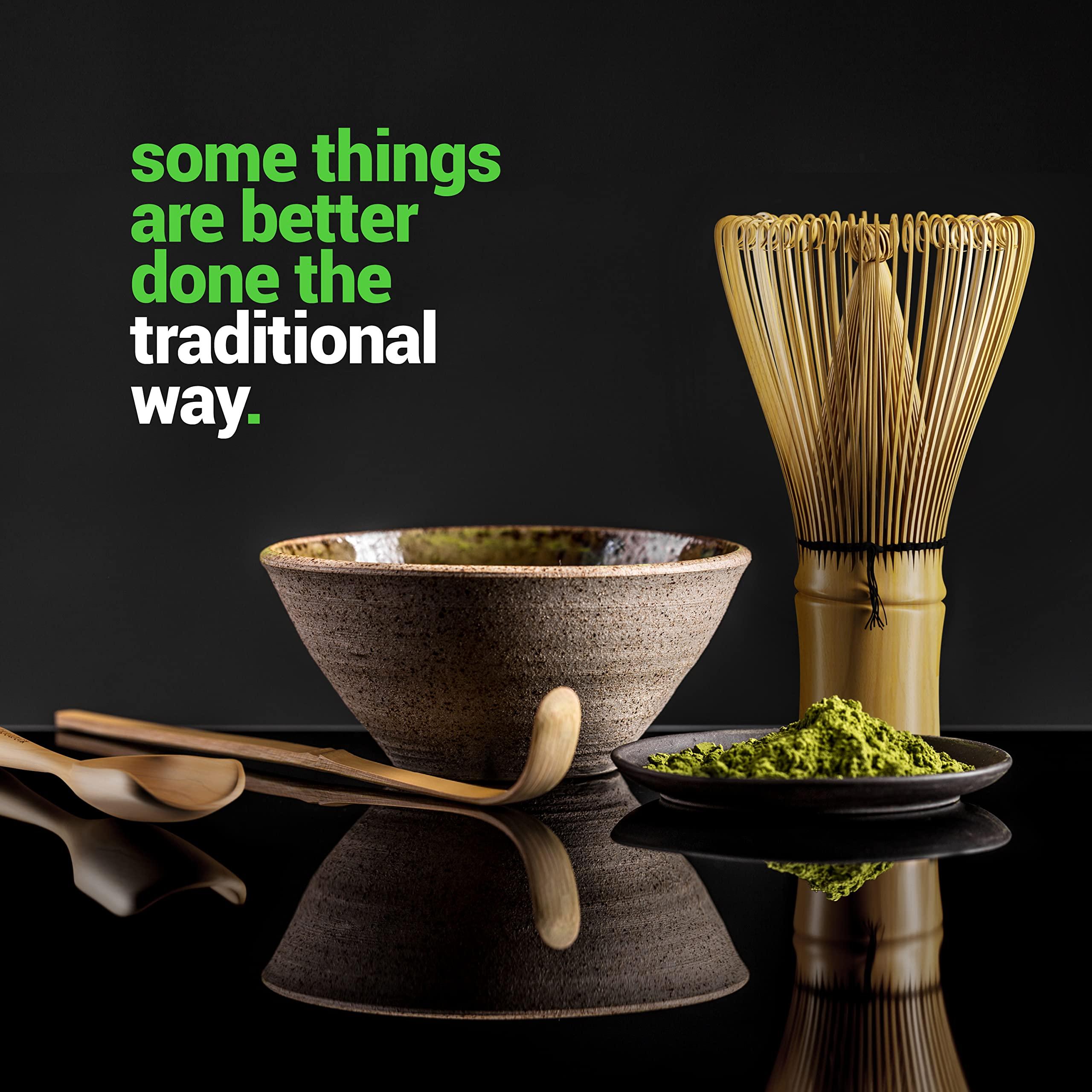 BambooWorx Matcha Whisk Set - (Chasen), Traditional Scoop (Chashaku), Tea Spoon. The Perfect Sets to Prepare a Traditional Cup of Japanese Tea, Handmade from 100% Natural Bamboo - Image 4
