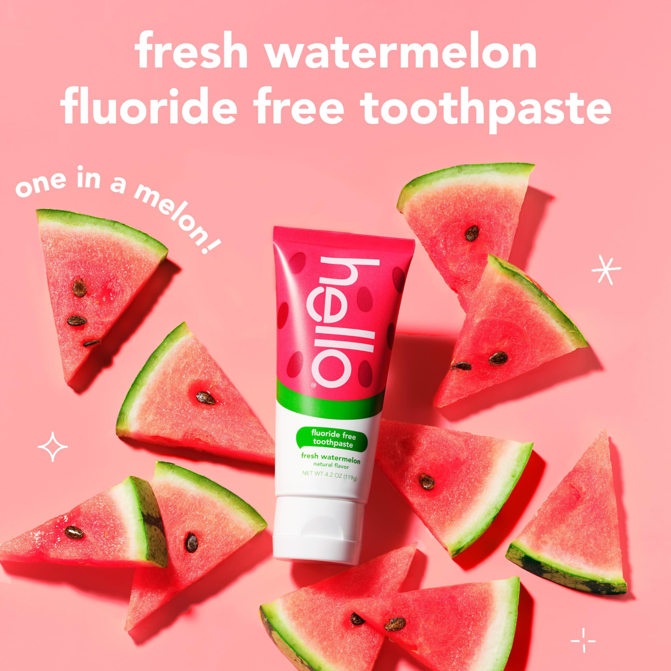 hello Fresh Watermelon Fluoride Free Kids Toothpaste, 4.2 Oz Tube - Image 4